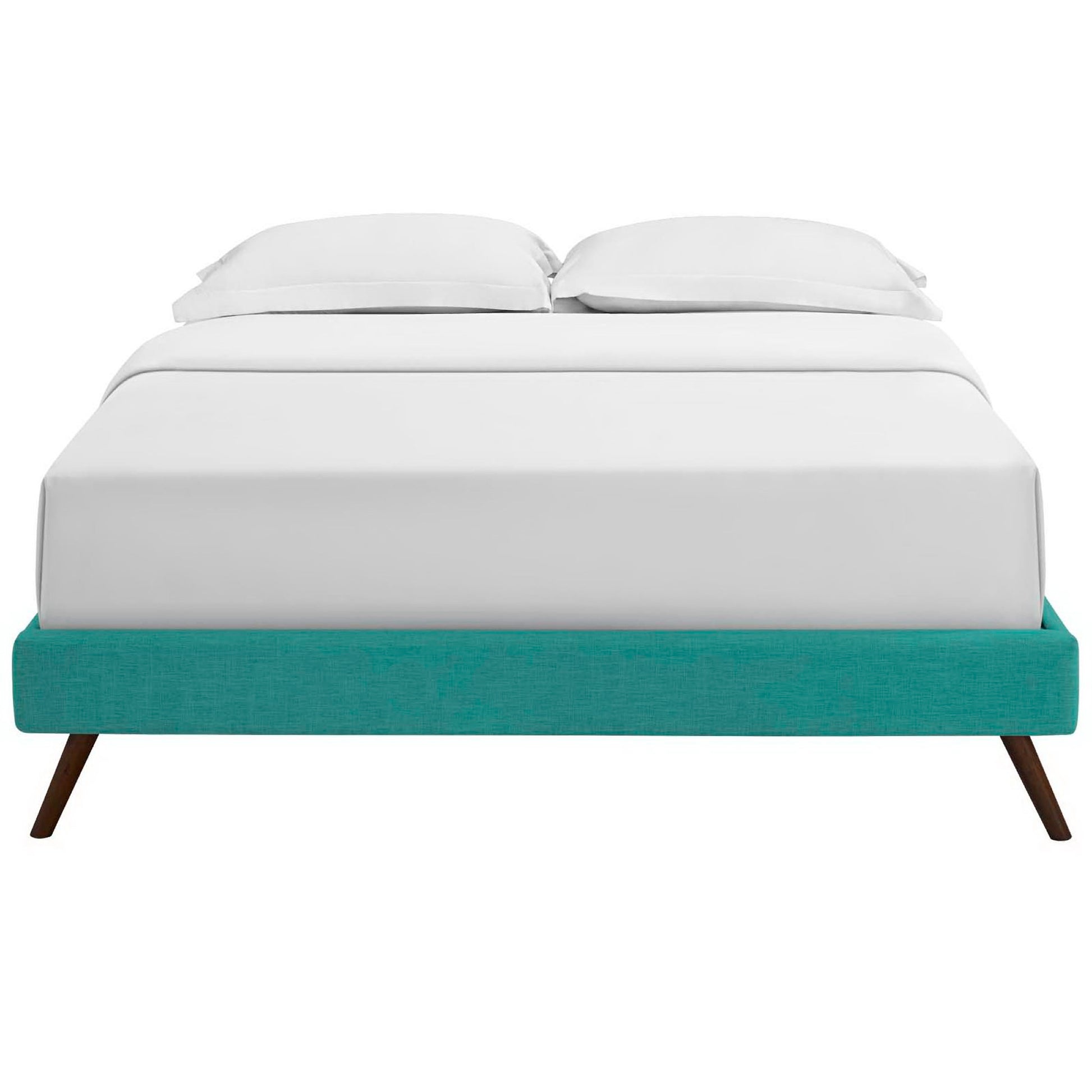 Loryn Fabric Queen Bed Frame with Round Splayed Legs
