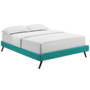 Loryn Fabric King Bed Frame with Round Splayed Legs - Teal
