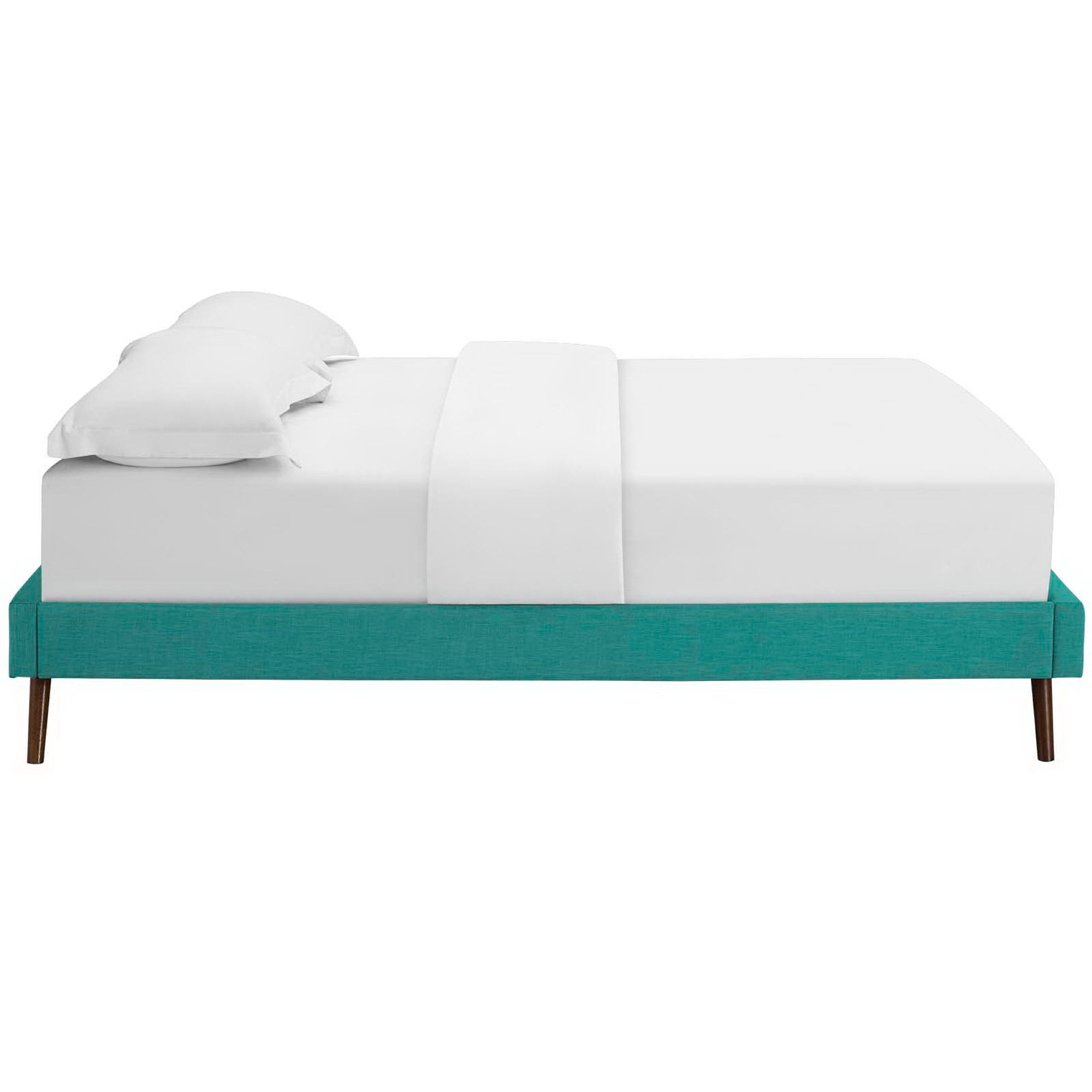 Loryn Fabric King Bed Frame with Round Splayed Legs