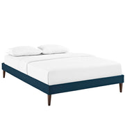 Tessie Fabric Full Bed Frame with Squared Tapered Legs - Azure