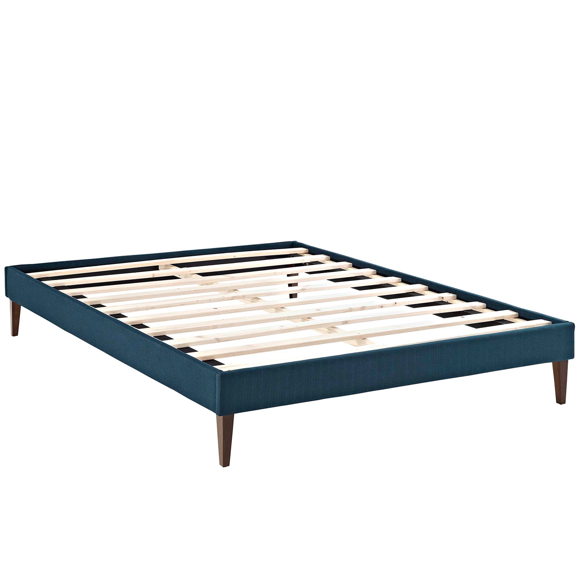Tessie Fabric Full Bed Frame with Squared Tapered Legs - Gray