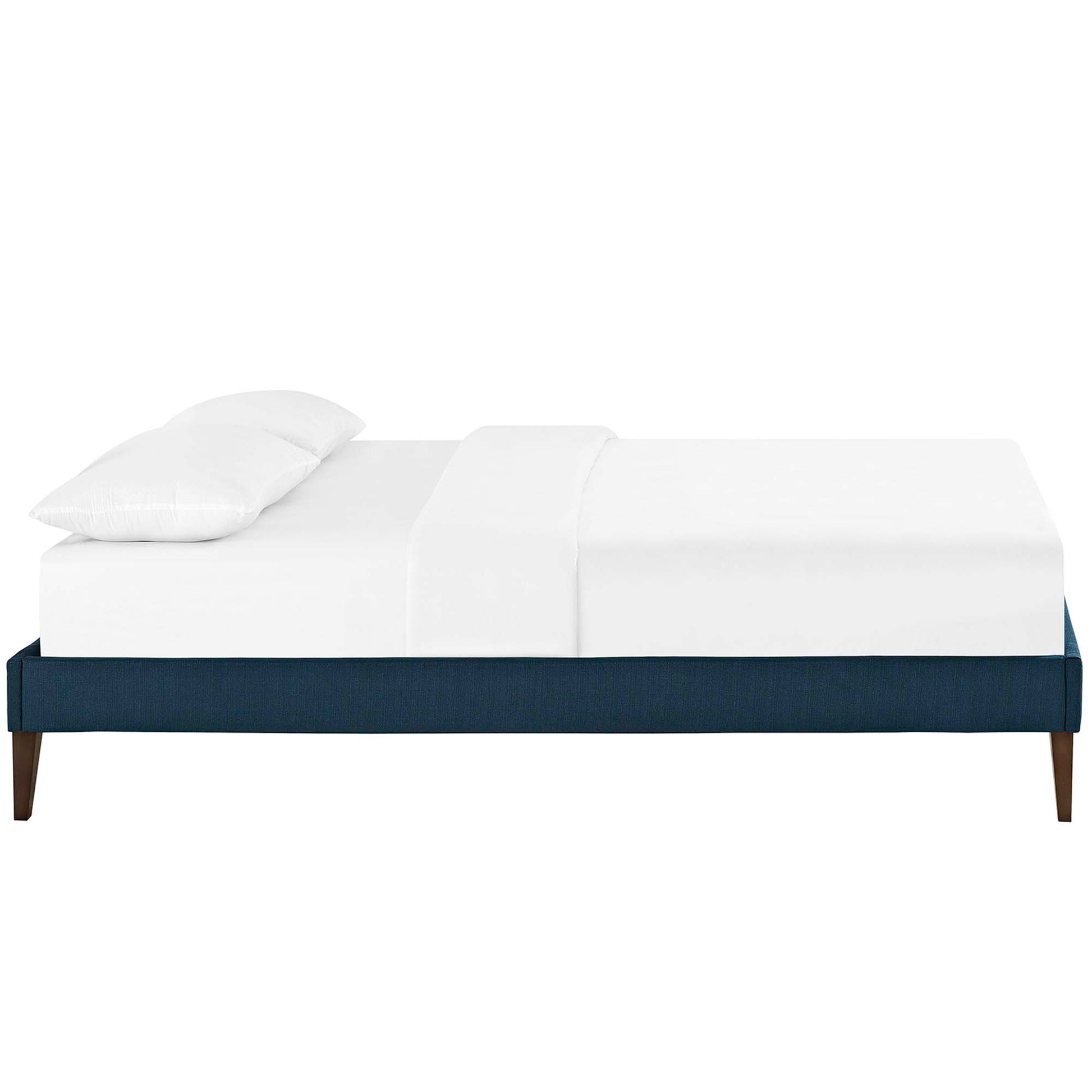 Tessie Fabric Full Bed Frame with Squared Tapered Legs - Teal