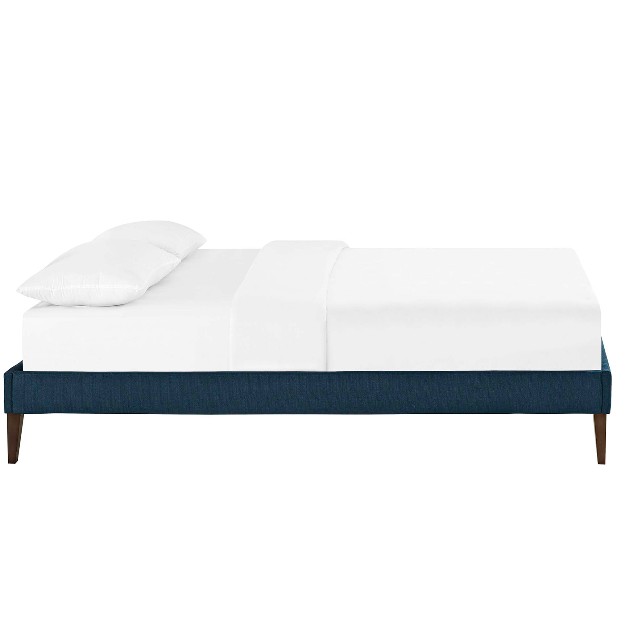 Tessie Fabric Full Bed Frame with Squared Tapered Legs - Teal