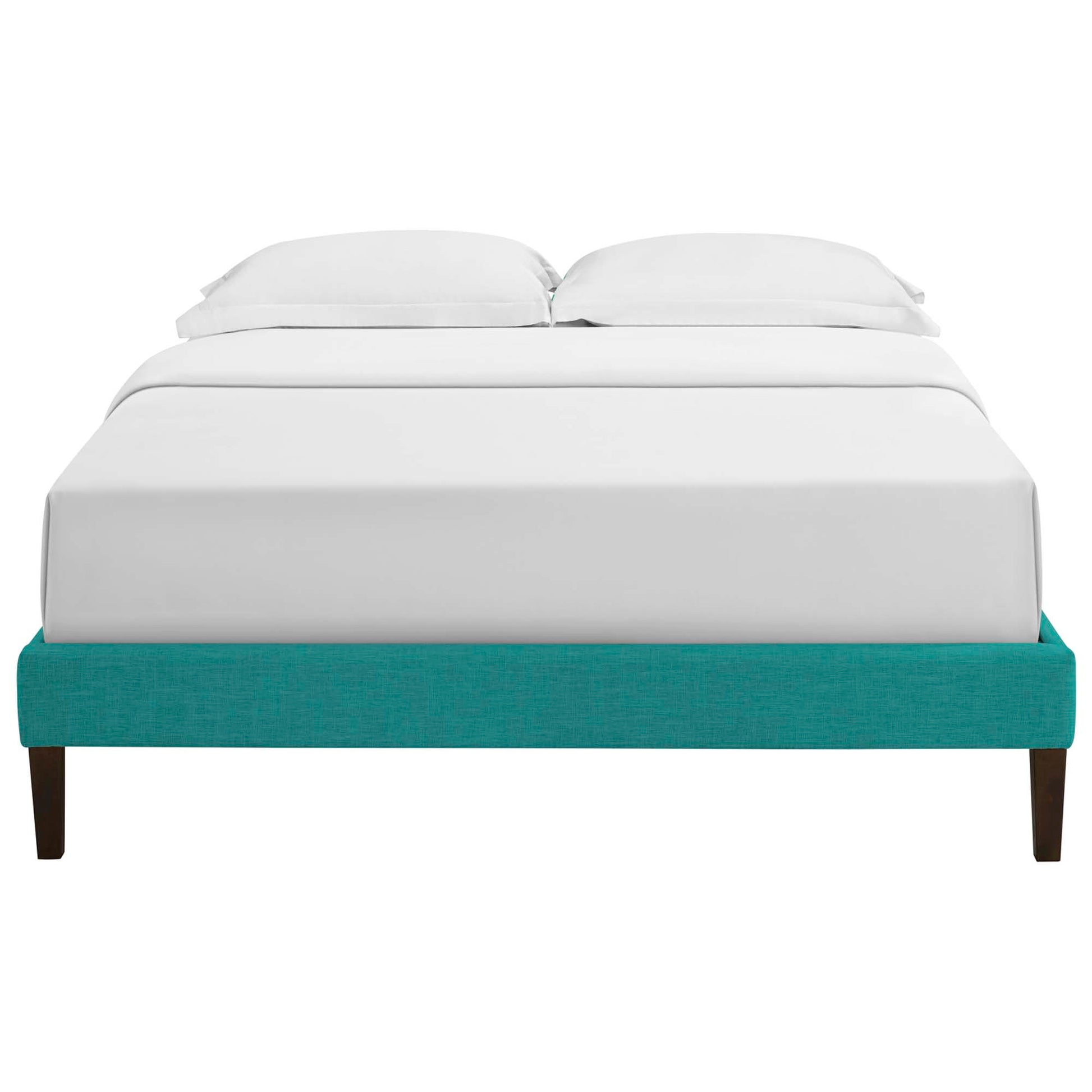 Tessie Fabric King Bed Frame with Squared Tapered Legs