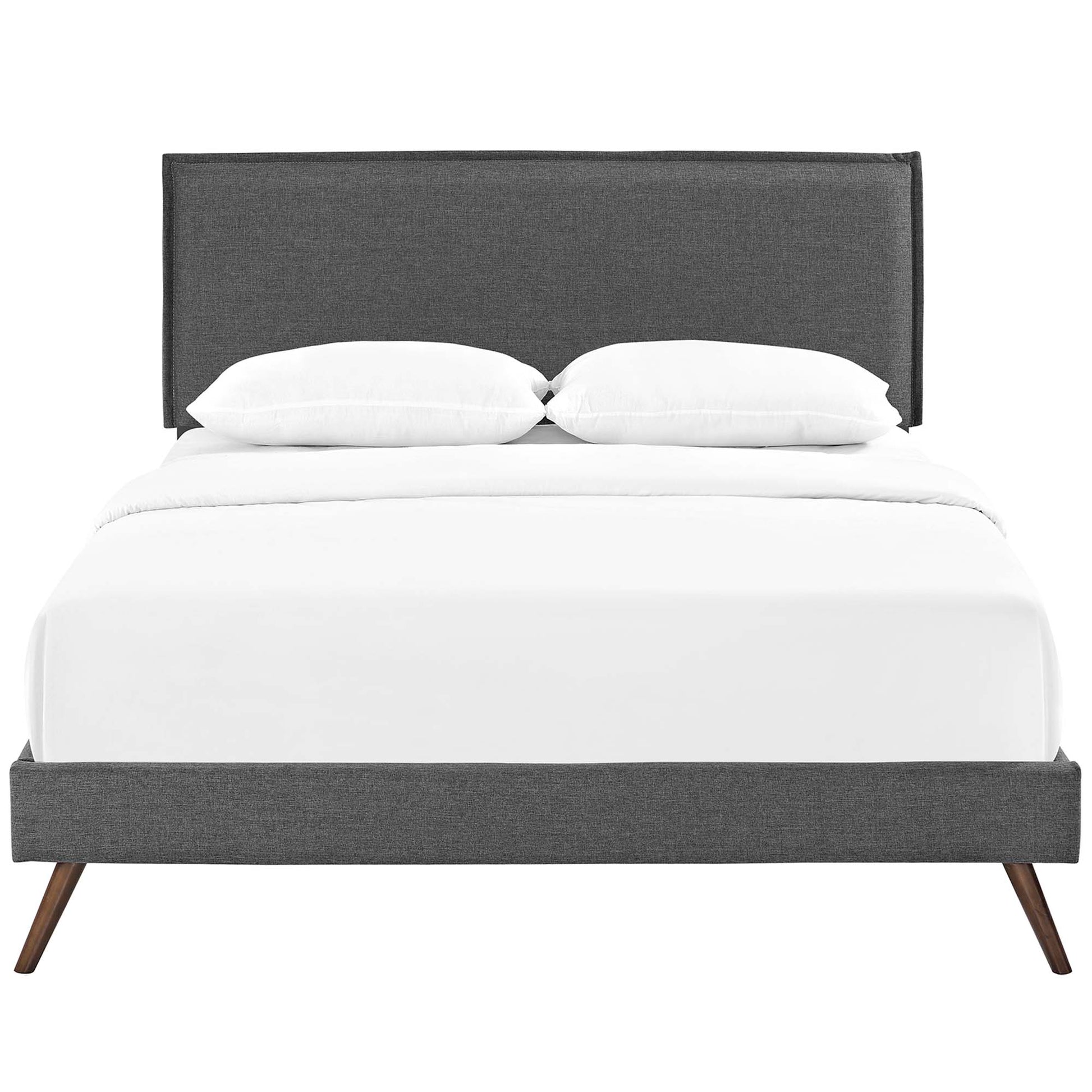 Amaris Fabric Platform Bed with Round Splayed Legs