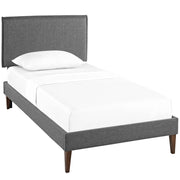 Amaris Fabric Platform Bed with Squared Tapered Legs - Gray
