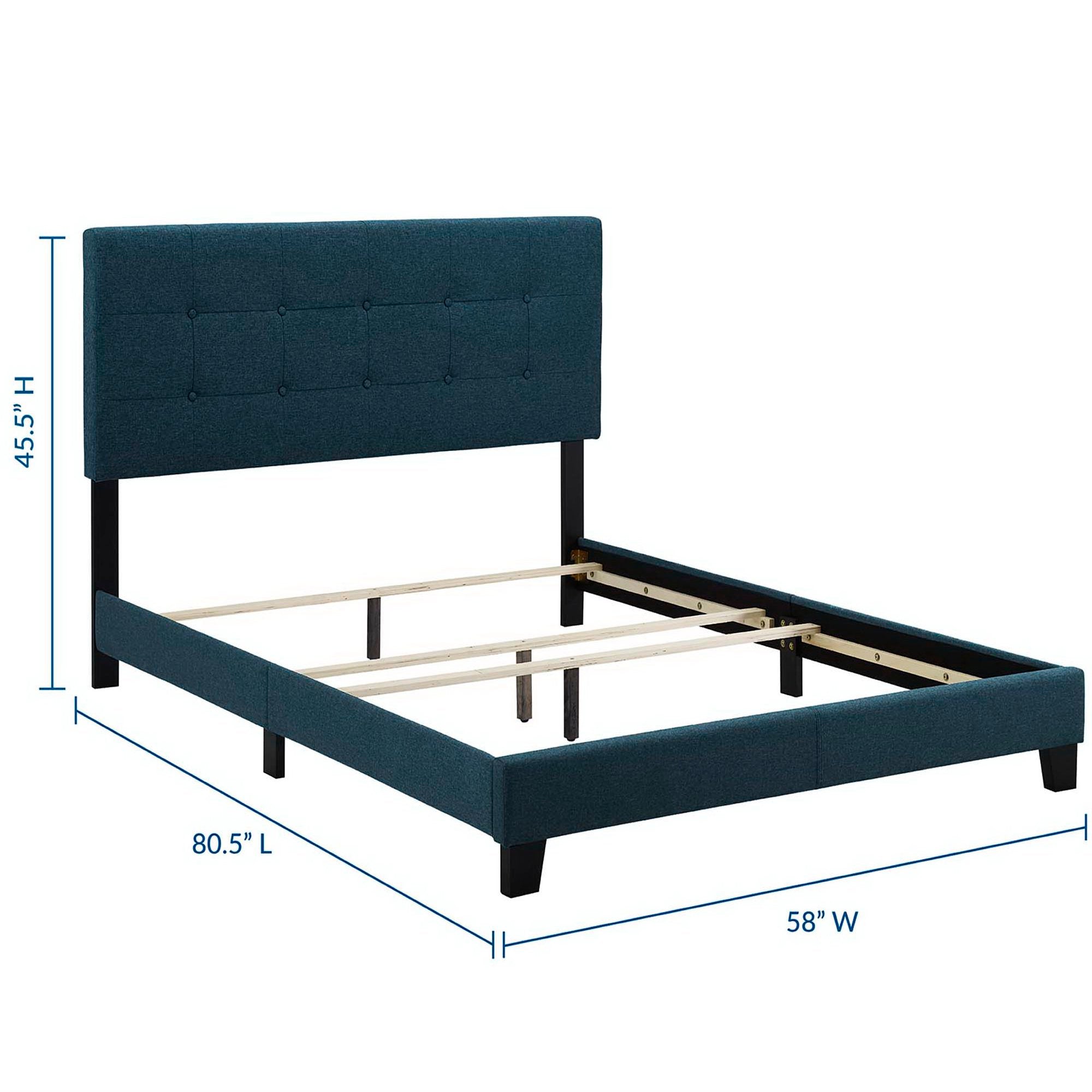 Amira Upholstered Fabric Full Bed - Beige
