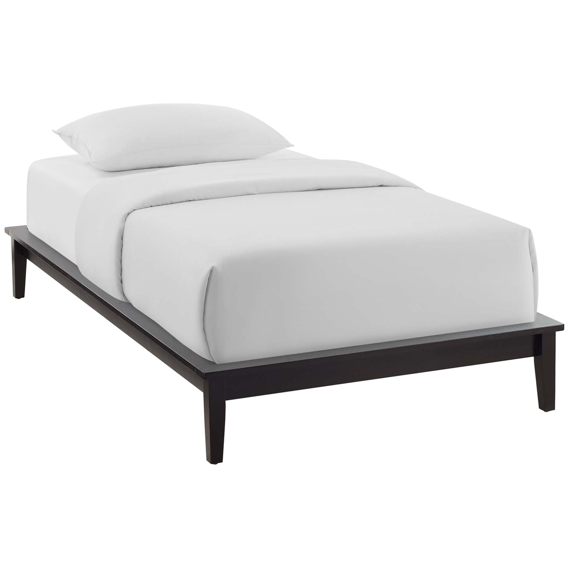 Lodge Wood Twin Platform Bed Frame - Cappuccino