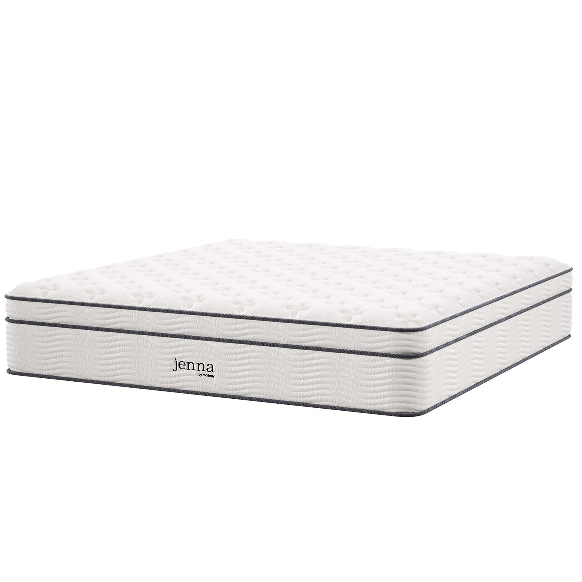 Jenna 14" Innerspring and Foam King Mattress - White