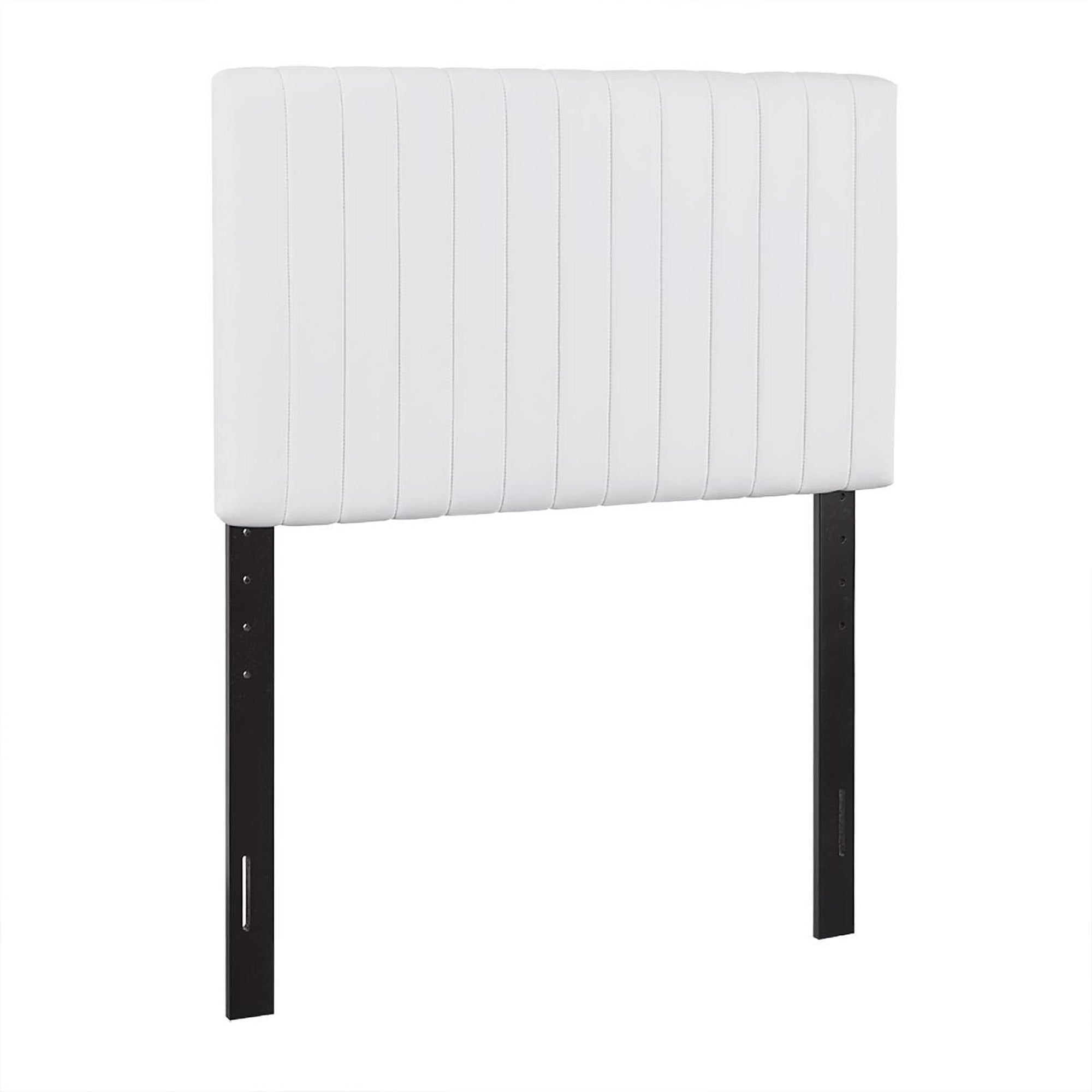 Keira Faux Leather Twin Headboard - White