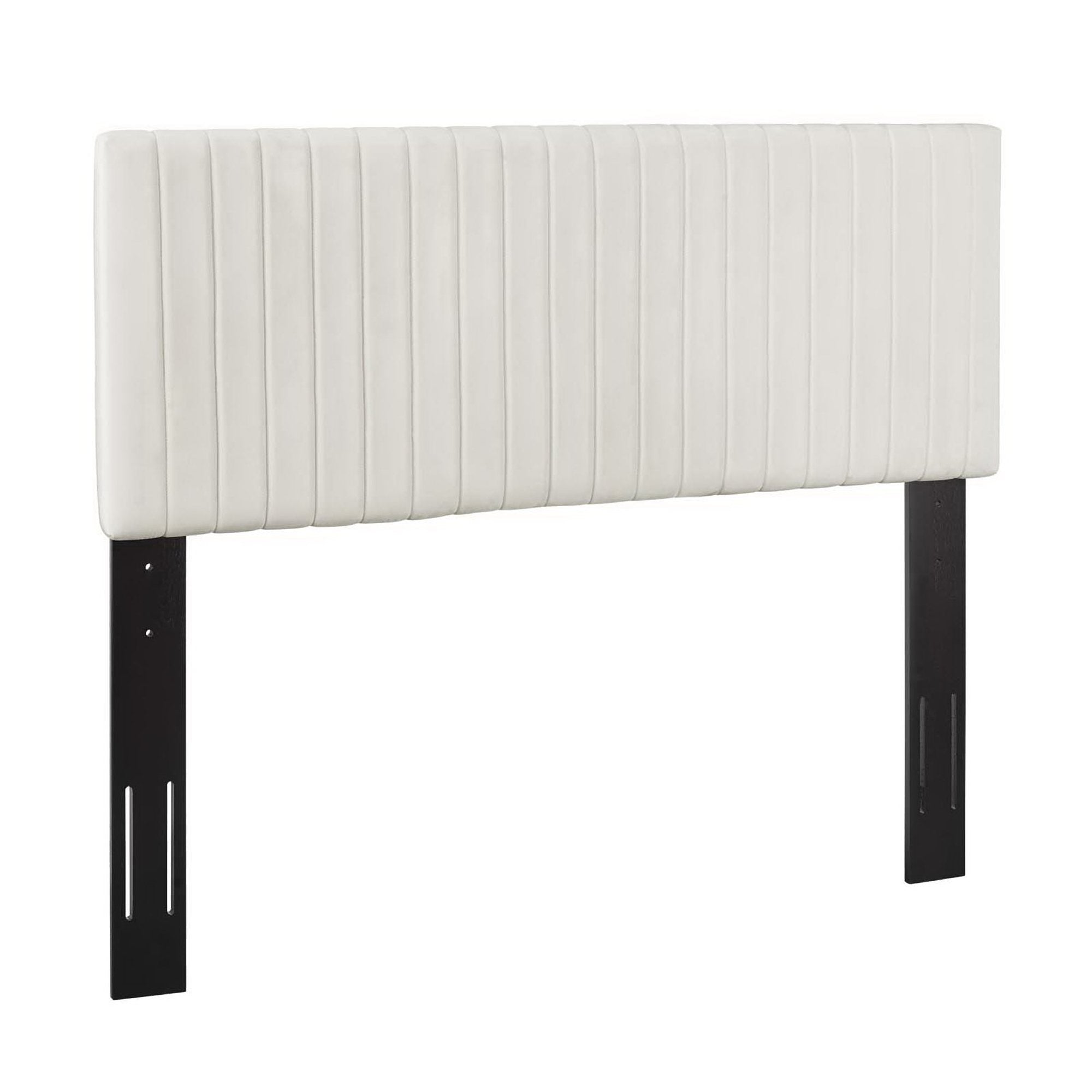Keira Performance Velvet King/California King Headboard - Ivory
