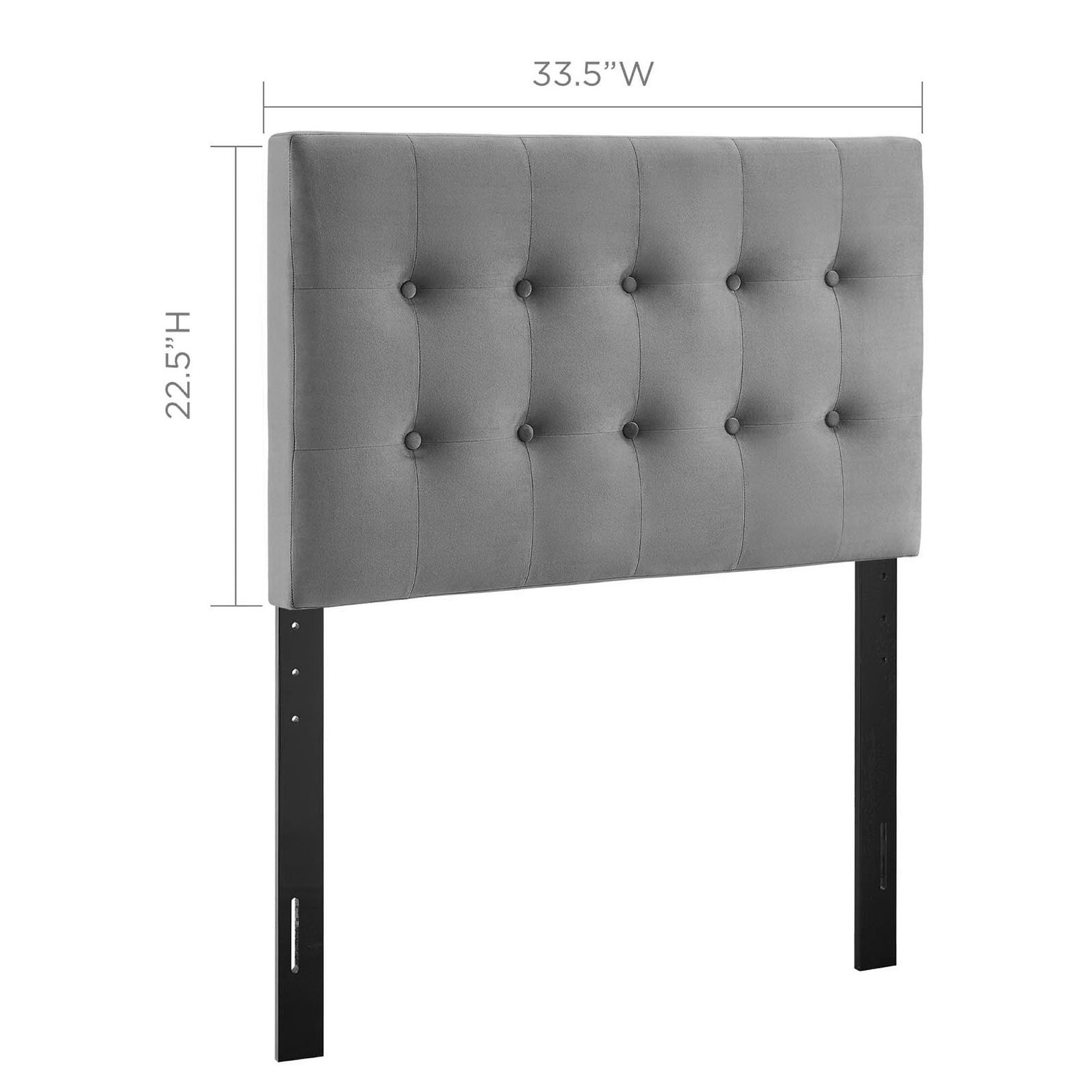 Emily Biscuit Tufted Performance Velvet Twin Headboard - Pink