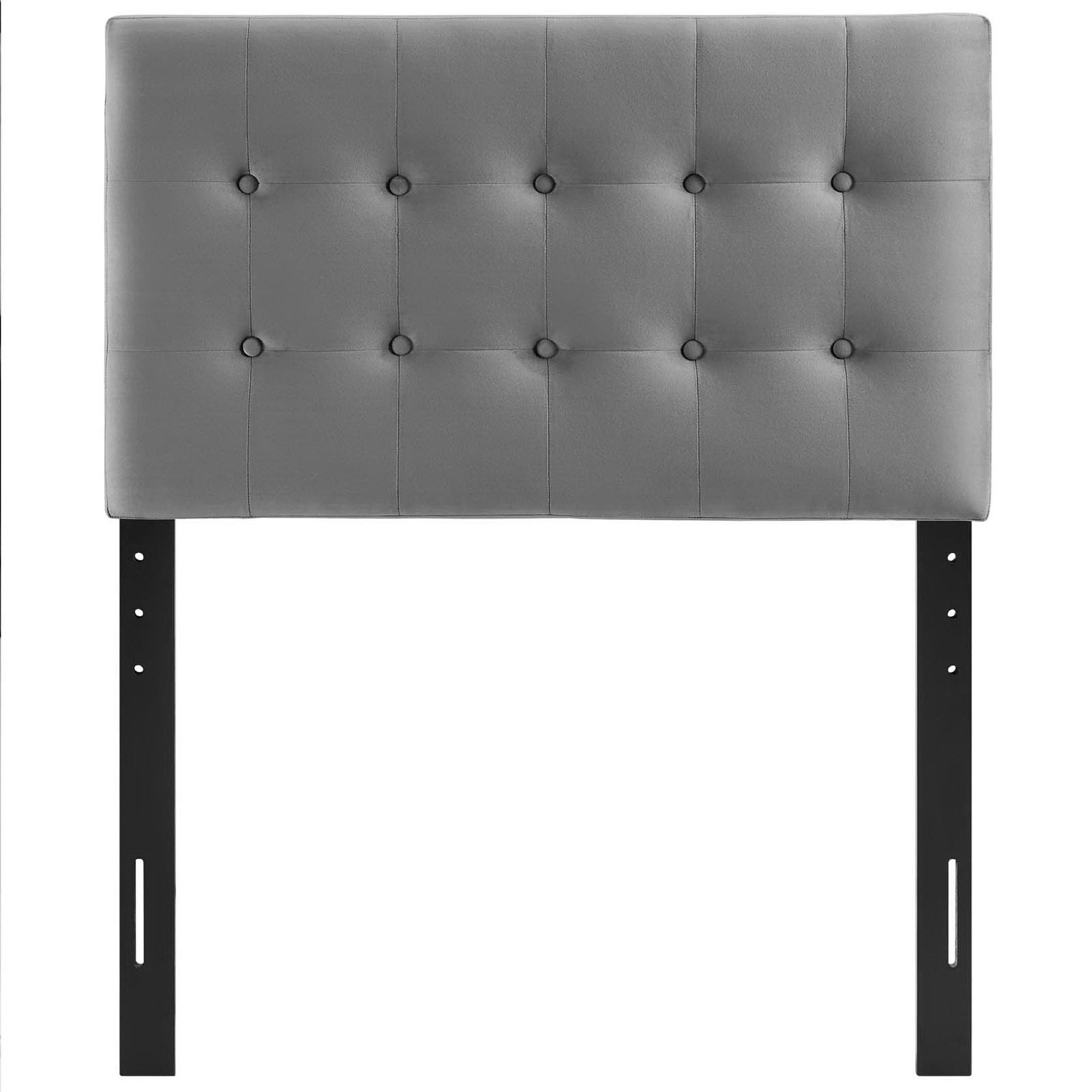 Emily Biscuit Tufted Performance Velvet Twin Headboard - White
