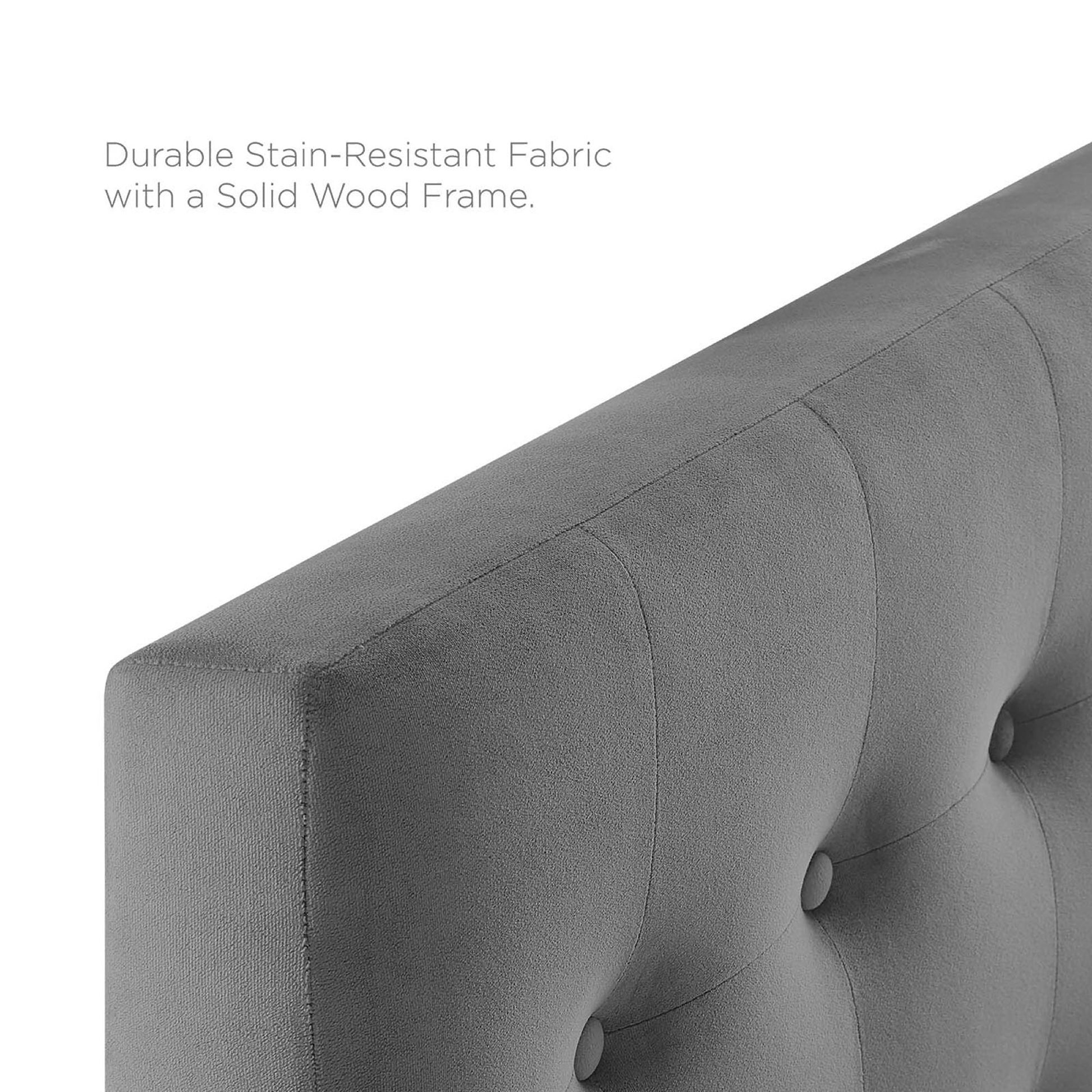 Emily Biscuit Tufted Performance Velvet Twin Headboard - Light Blue
