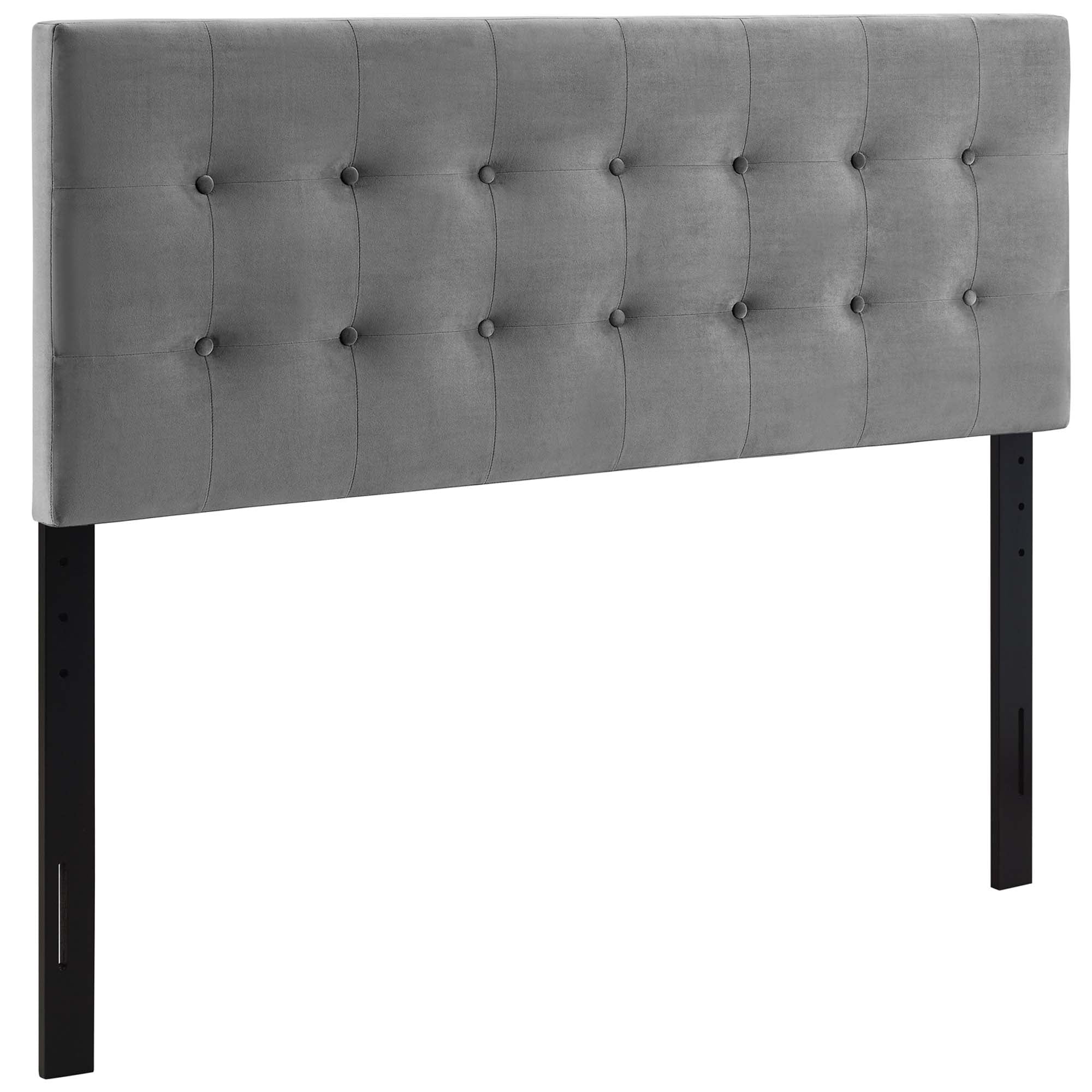 Emily Biscuit Tufted Performance Velvet Full Headboard - Gray