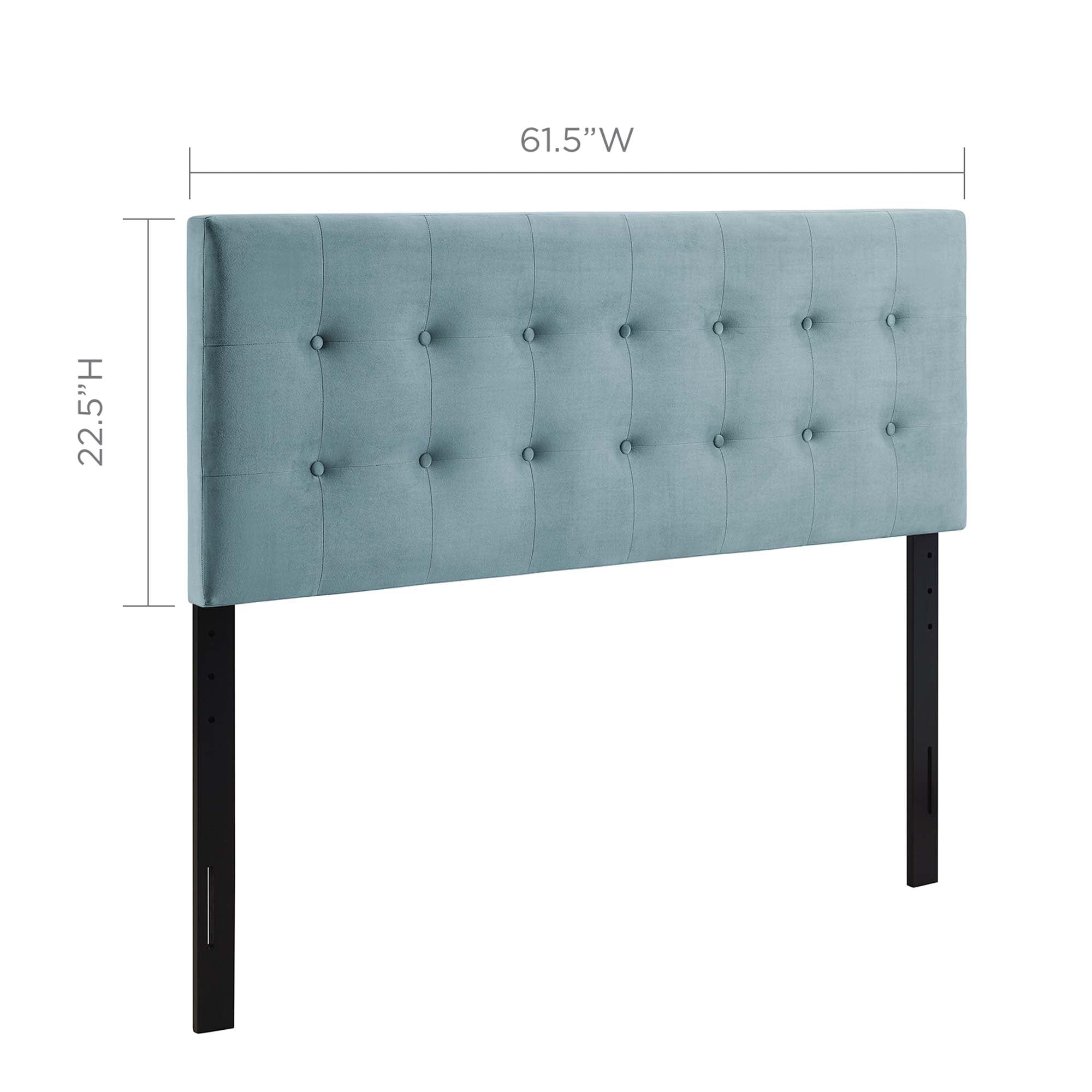 Emily Biscuit Tufted Performance Velvet Headboard - Navy