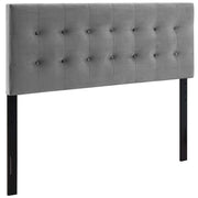 Emily Biscuit Tufted Performance Velvet King Headboard - Gray