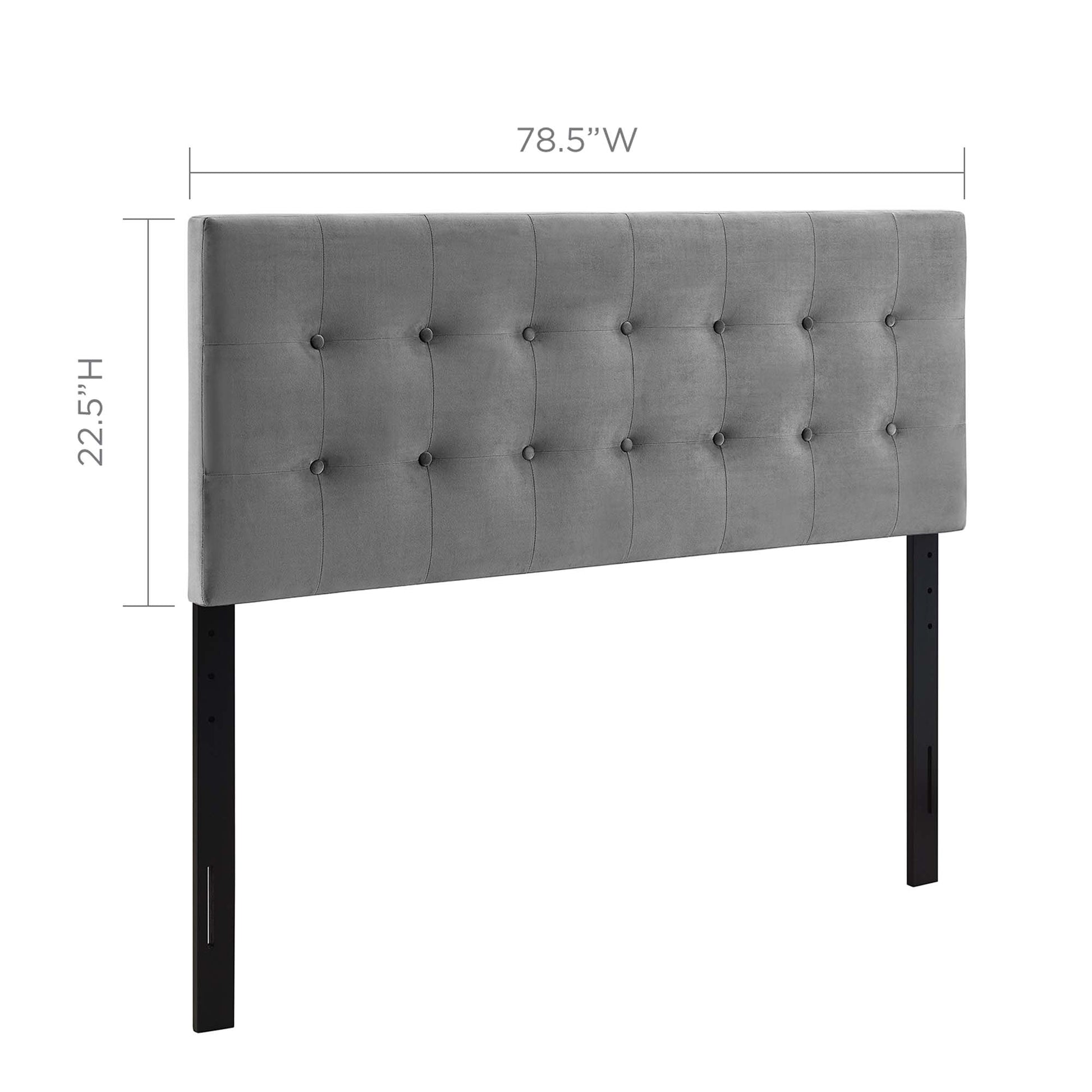 Emily Biscuit Tufted Performance Velvet King Headboard - Light Blue