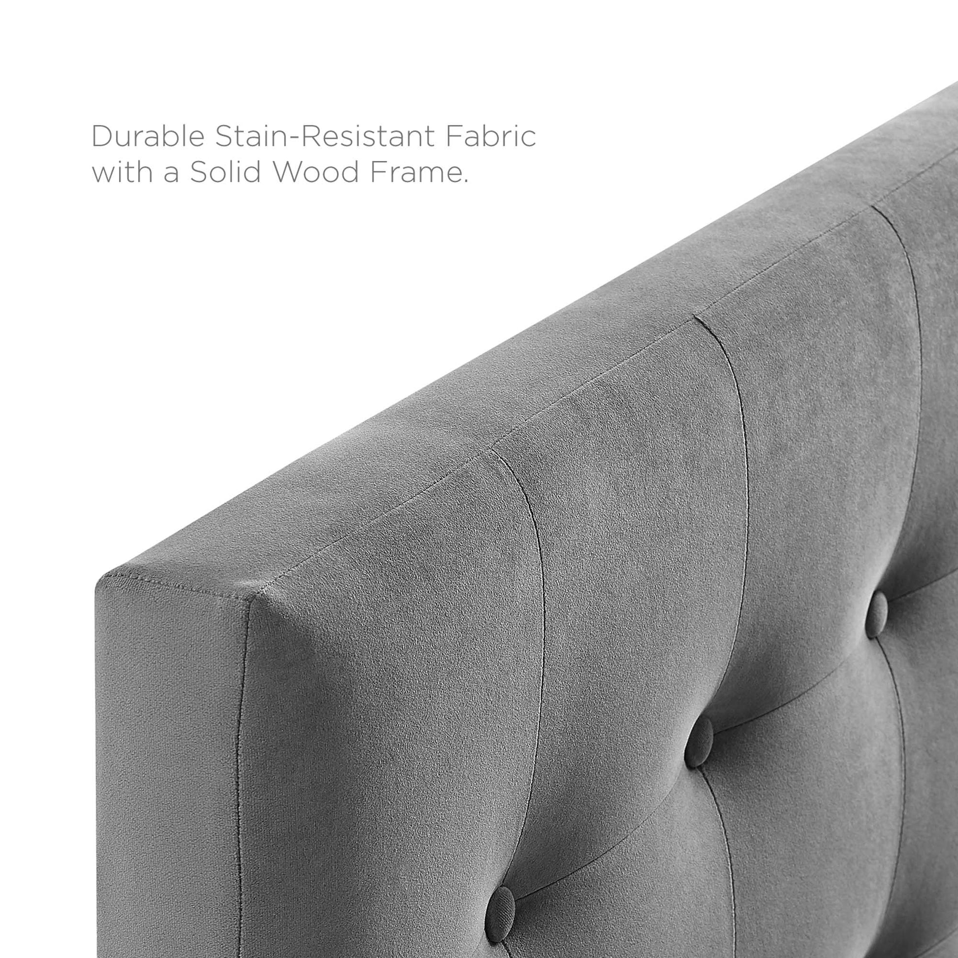 Emily Biscuit Tufted Performance Velvet King Headboard - White