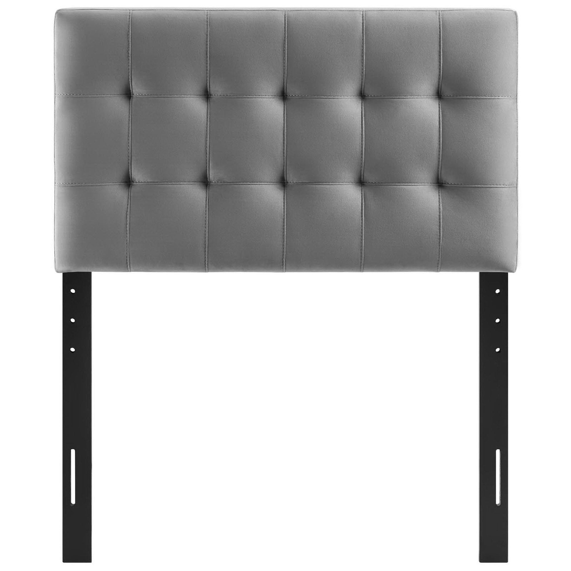 Lily Biscuit Tufted Performance Velvet Twin Headboard - White
