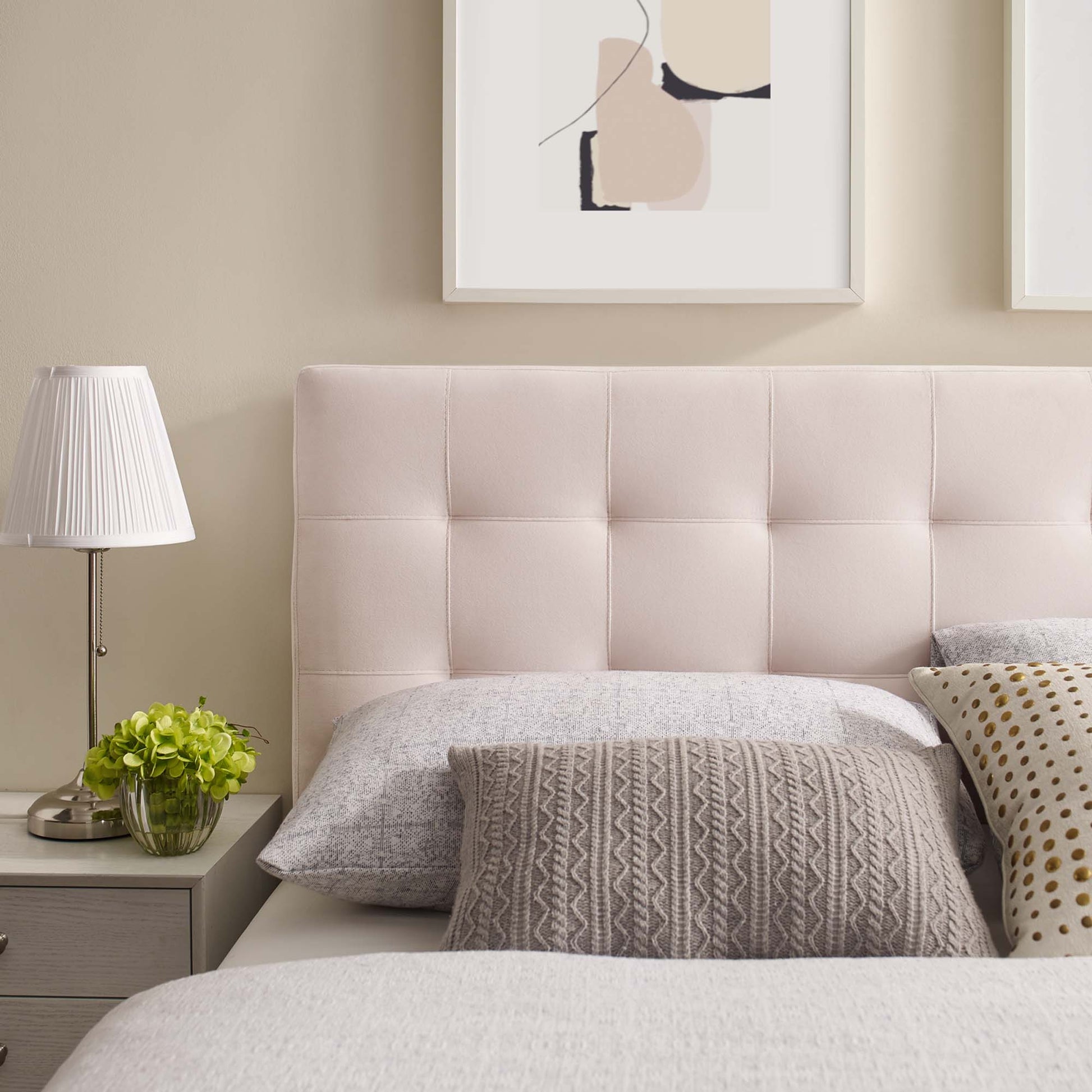 Lily Biscuit Tufted Performance Velvet Full Headboard