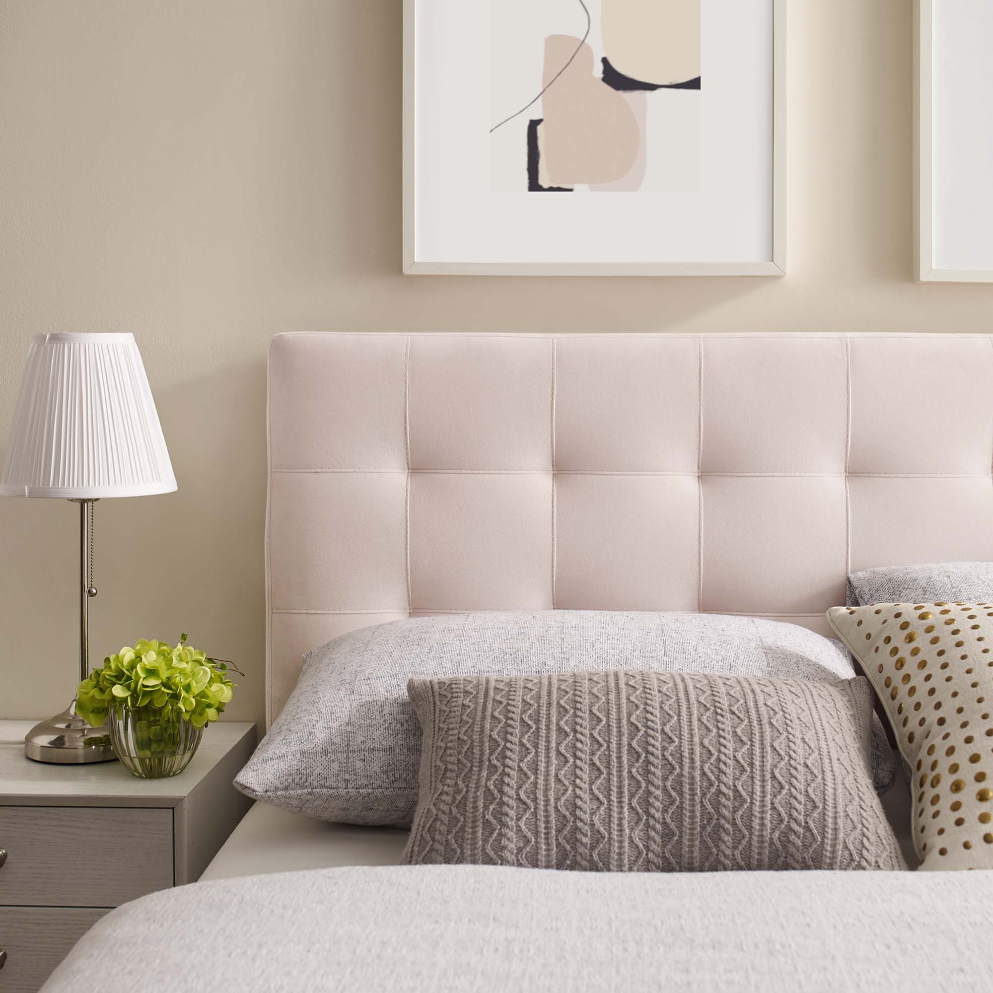 Lily Biscuit Tufted Performance Velvet Full Headboard