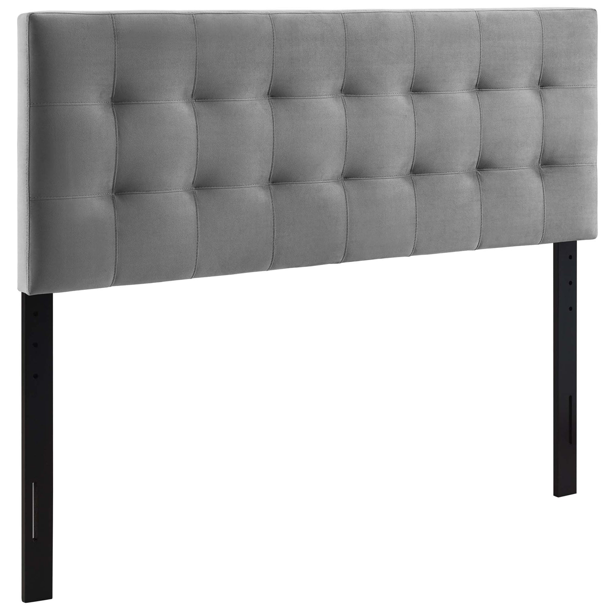 Lily Biscuit Tufted Performance Velvet Headboard - Gray