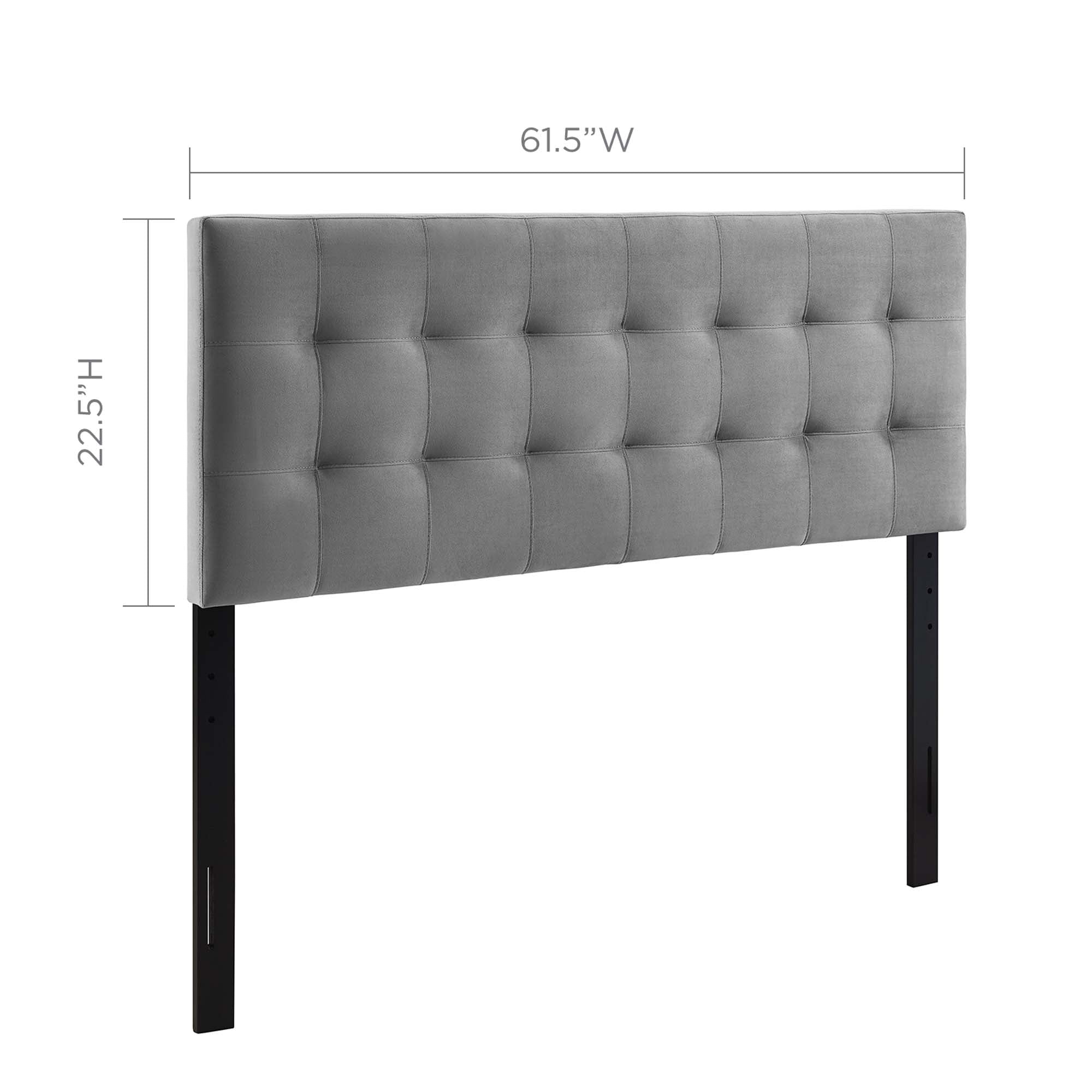 Lily Biscuit Tufted Performance Velvet Headboard - Light Blue