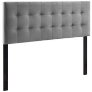 Lily Biscuit Tufted Performance Velvet King Headboard - Gray