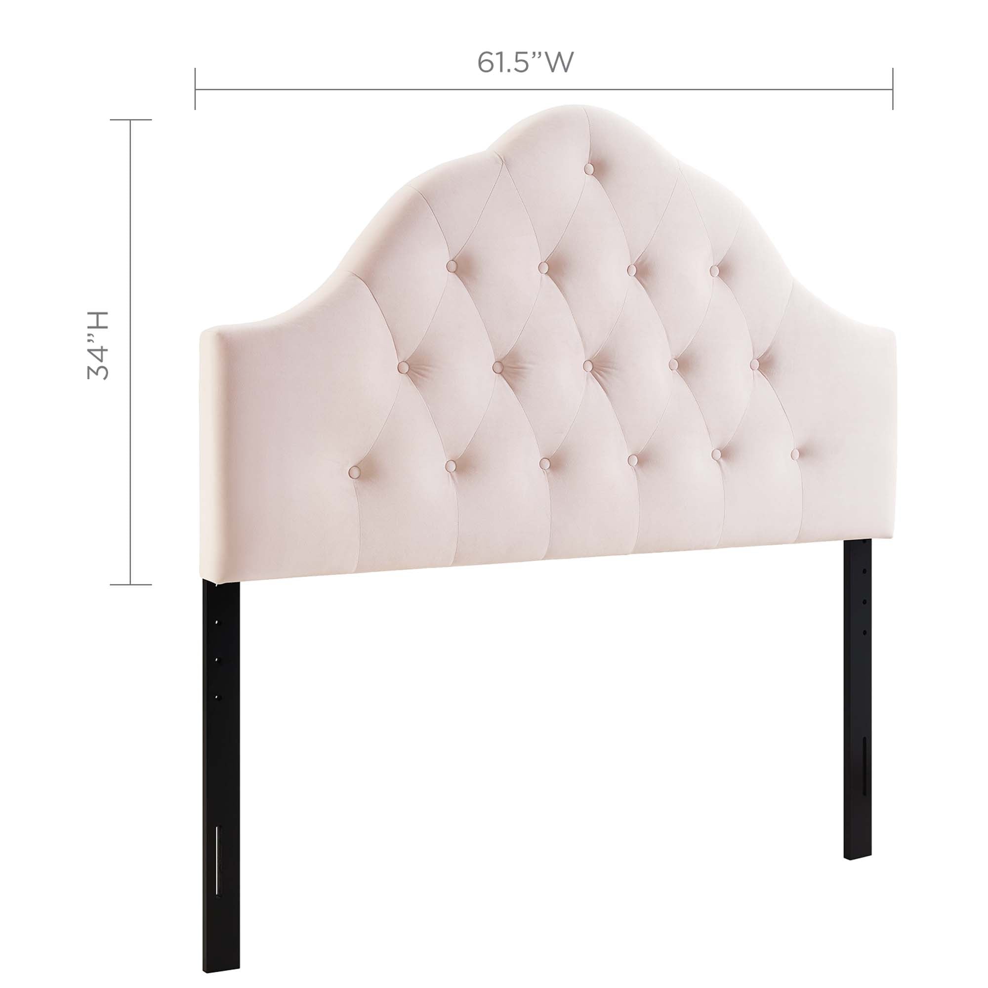 Sovereign Diamond Tufted Performance Velvet Headboard - White