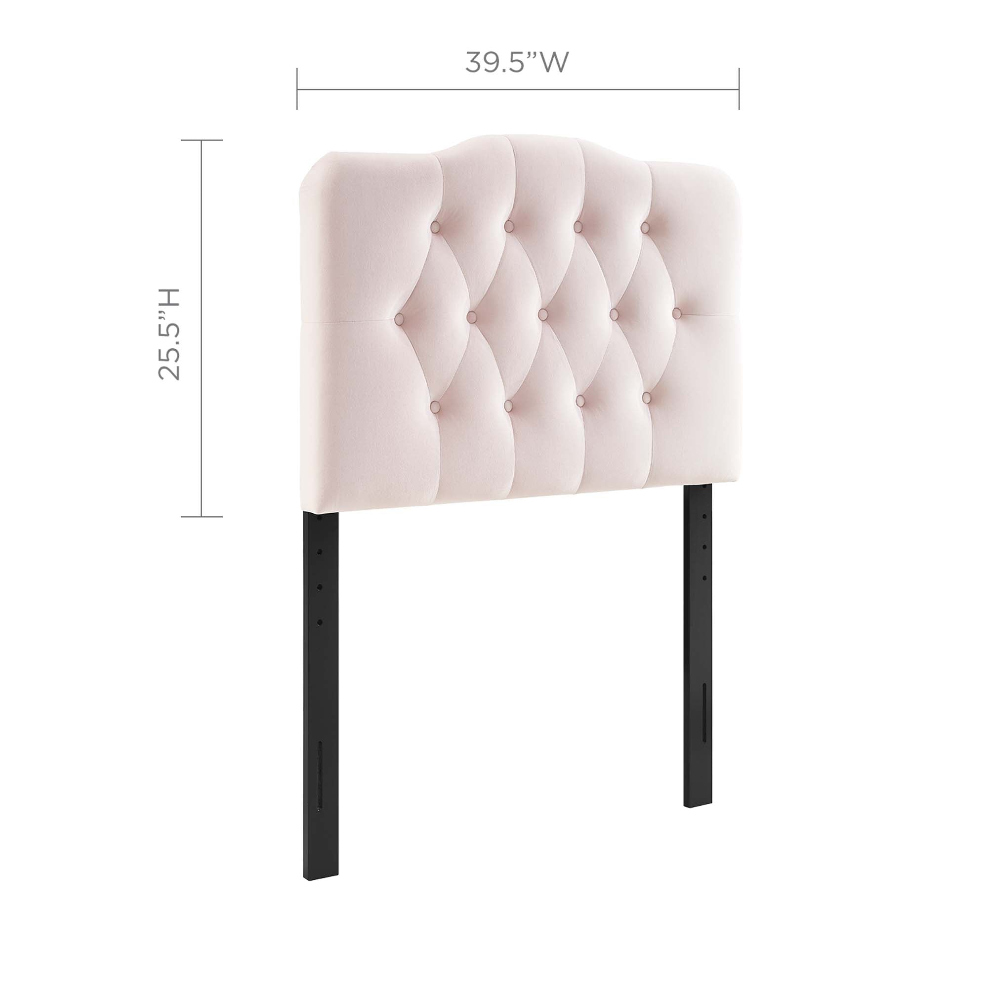 Annabel Diamond Tufted Performance Velvet Twin Headboard - White