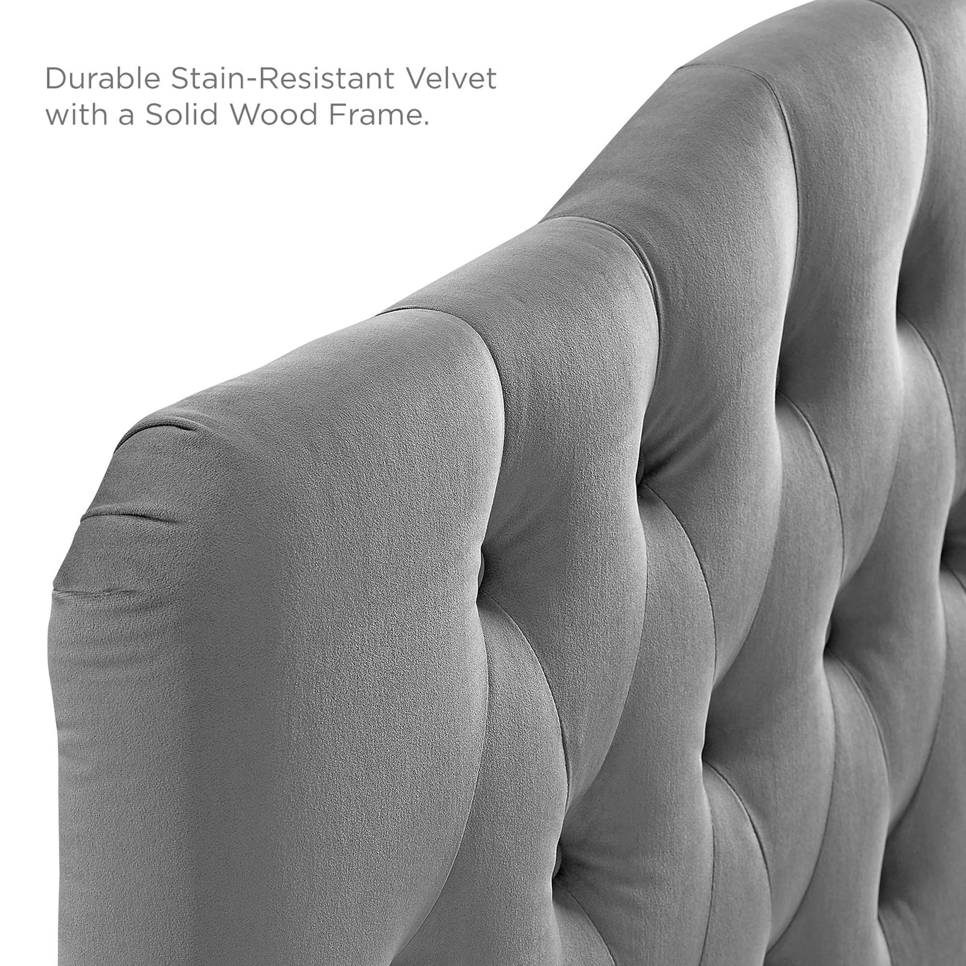 Annabel Diamond Tufted Performance Velvet King Headboard - White