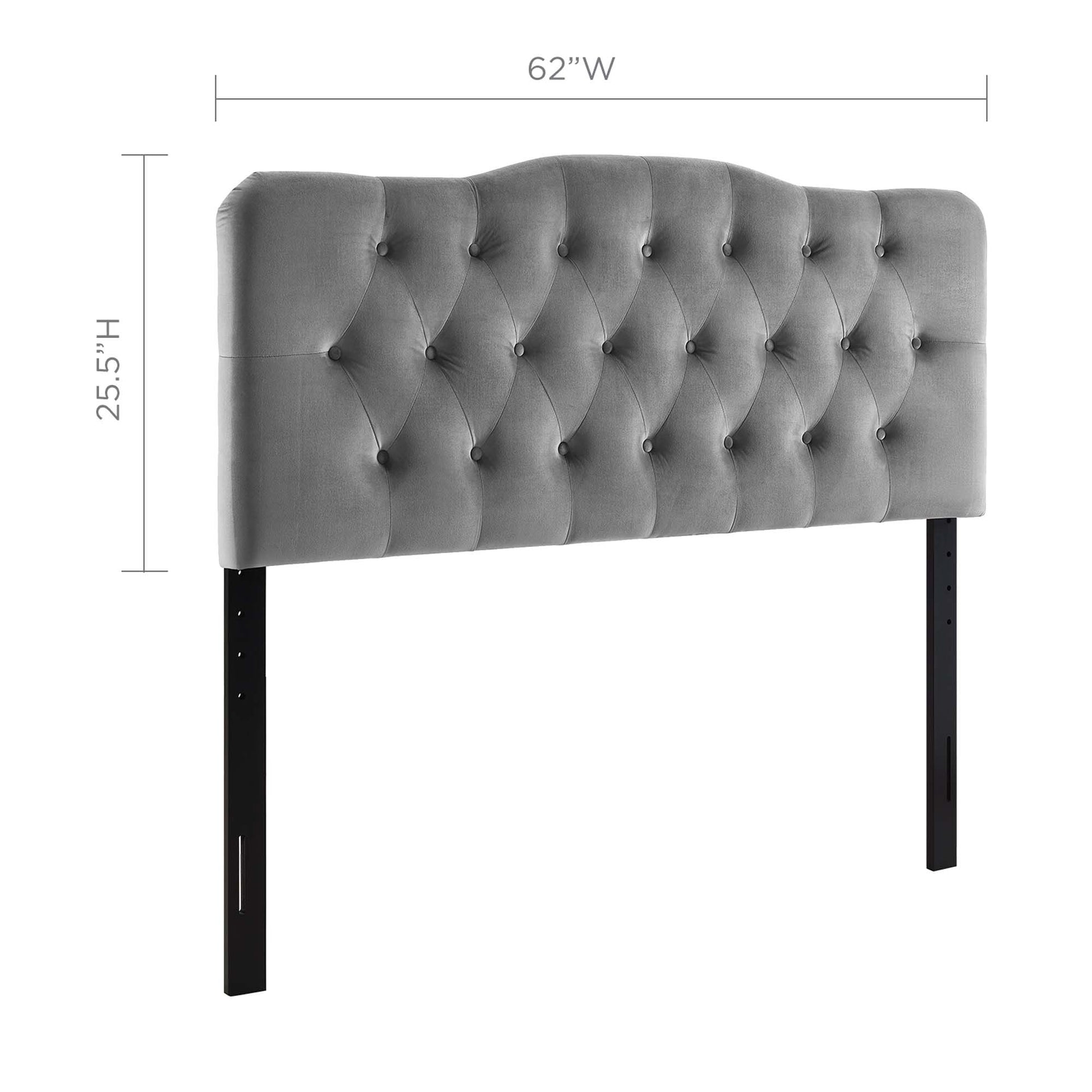 Annabel Diamond Tufted Performance Velvet Headboard - Light Blue
