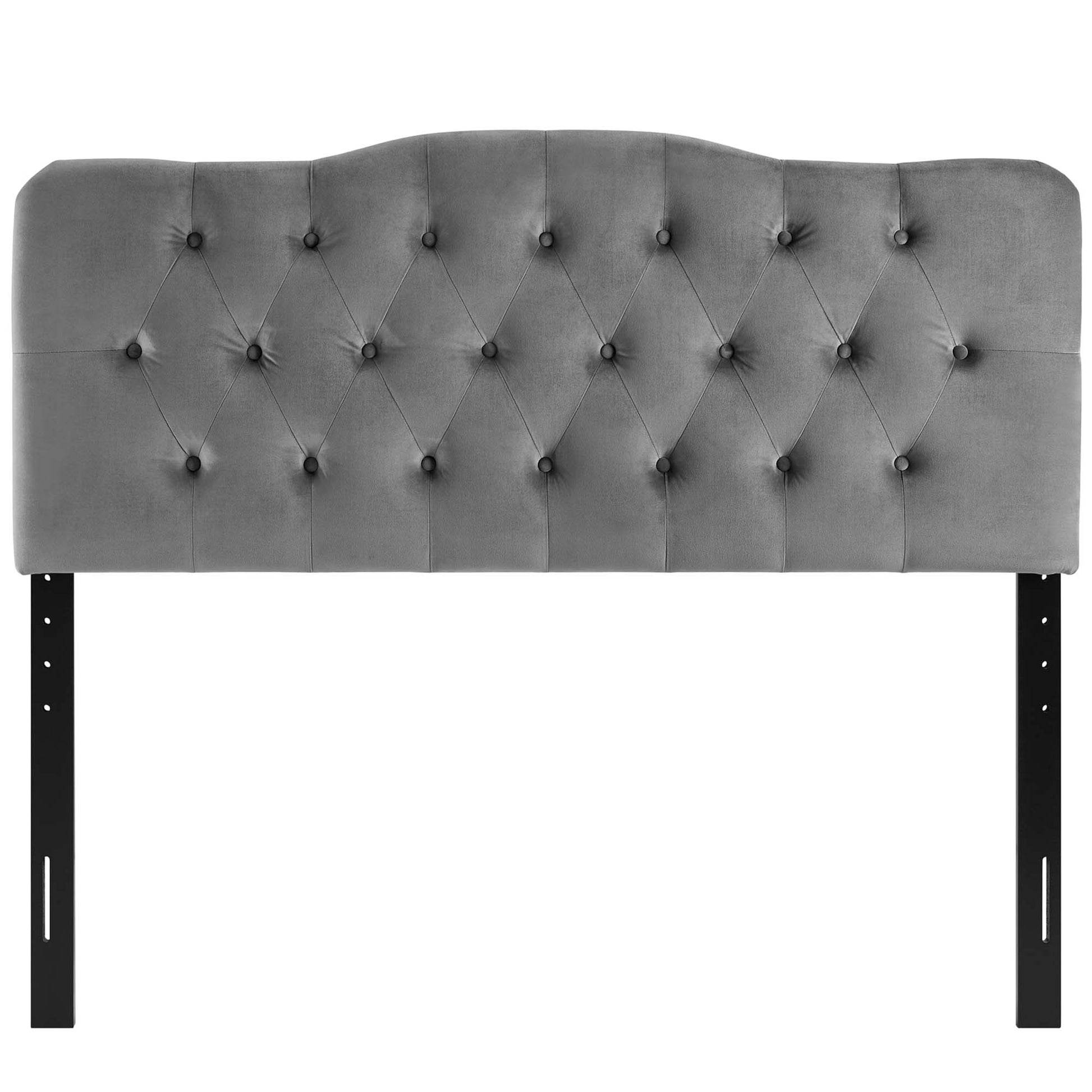 Annabel Diamond Tufted Performance Velvet Headboard - White