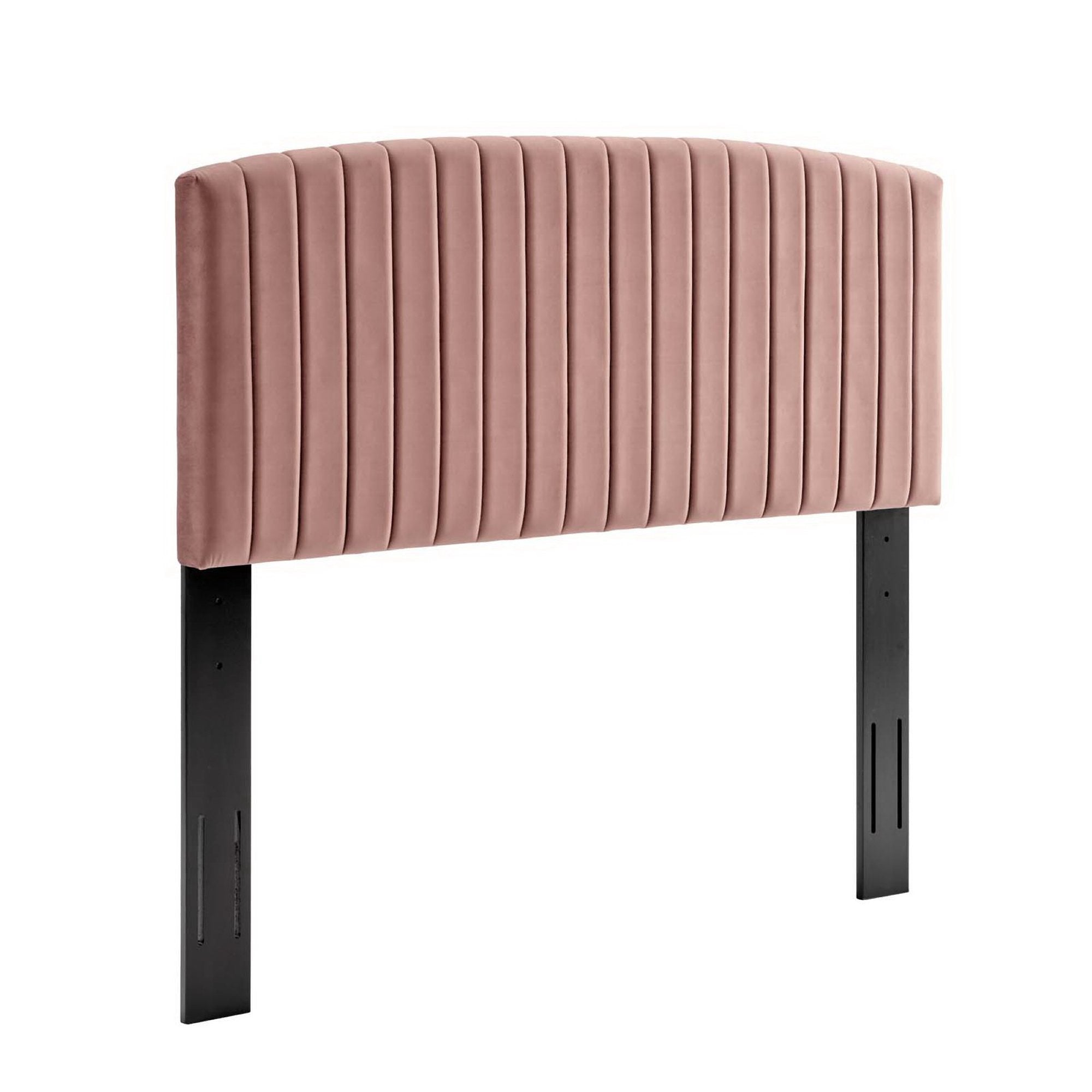 Alessi Performance Velvet Platform Bed With Black Wood Legs - White