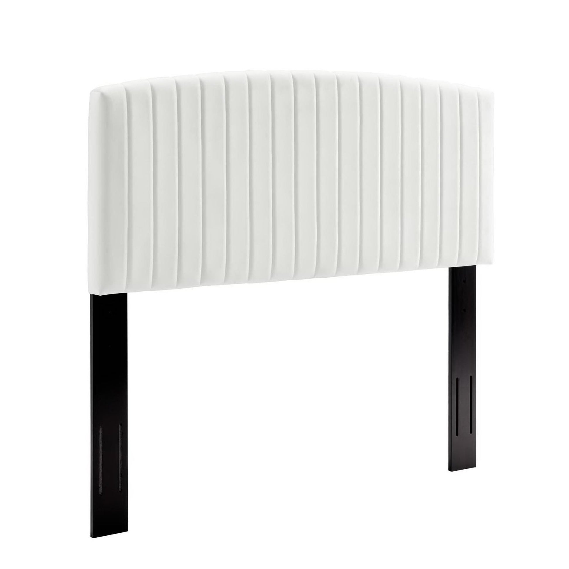 Alessi Performance Velvet Platform Bed With Black Wood Legs