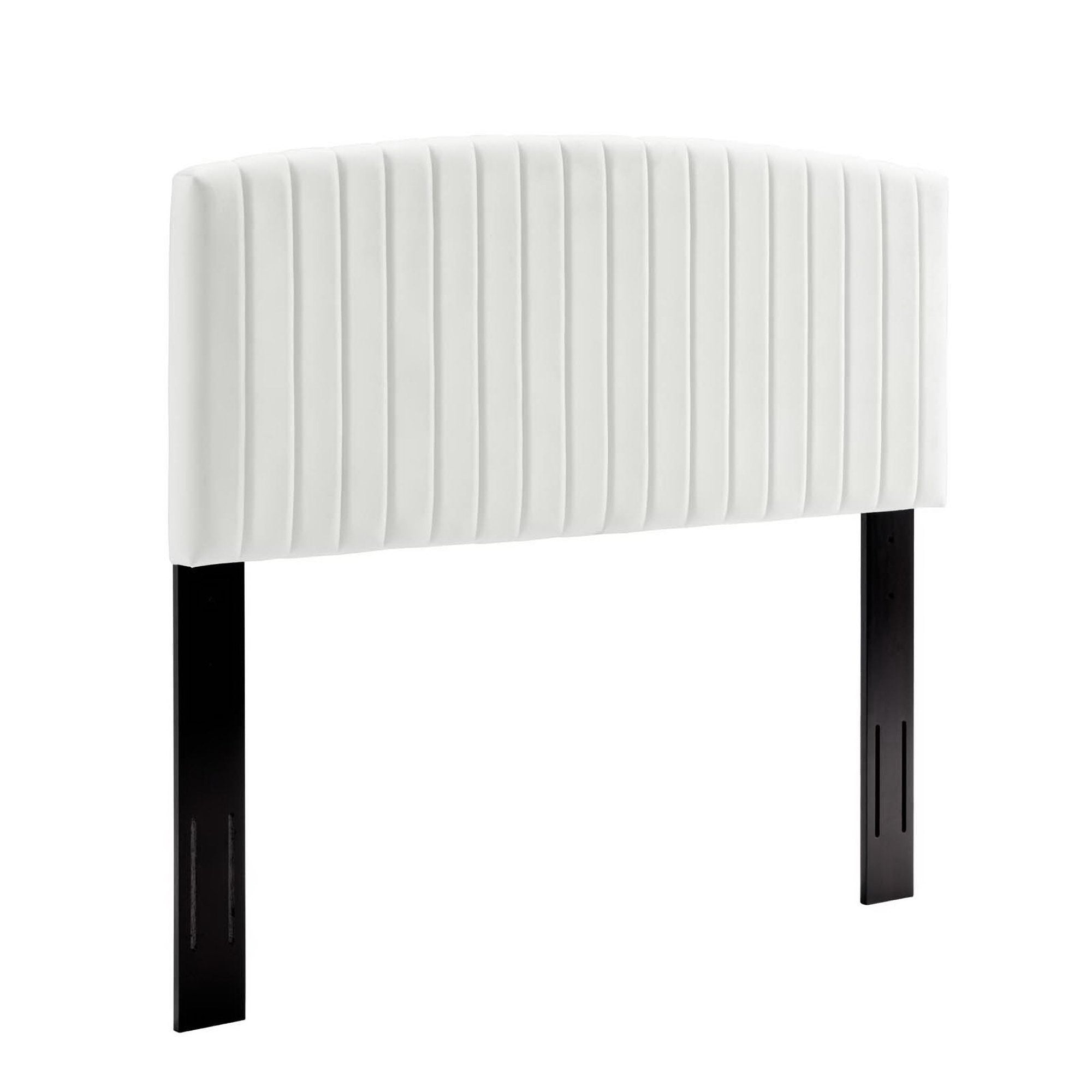 Alessi Performance Velvet Platform Bed With Black Wood Legs