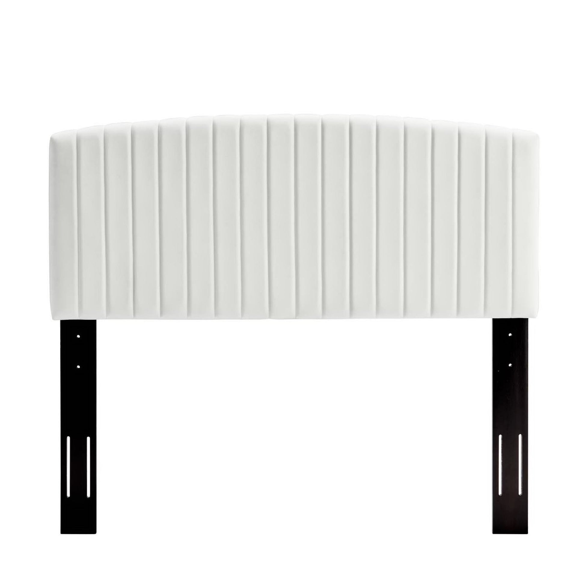 Alessi Performance Velvet Platform Bed With Black Wood Legs