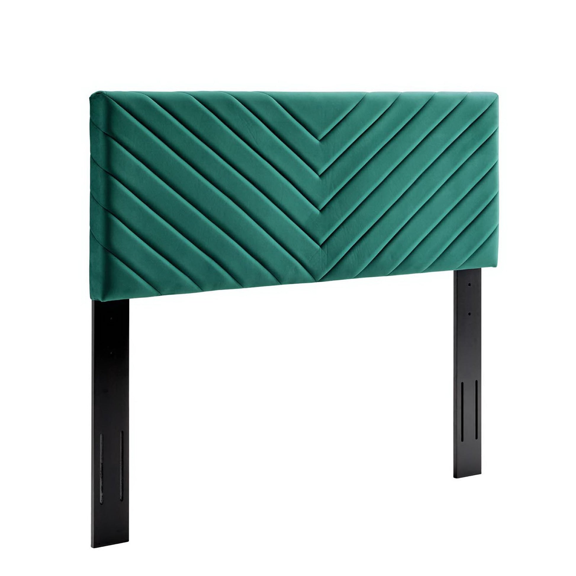 Alyson Angular Channel Tufted Performance Velvet Twin Headboard - Teal