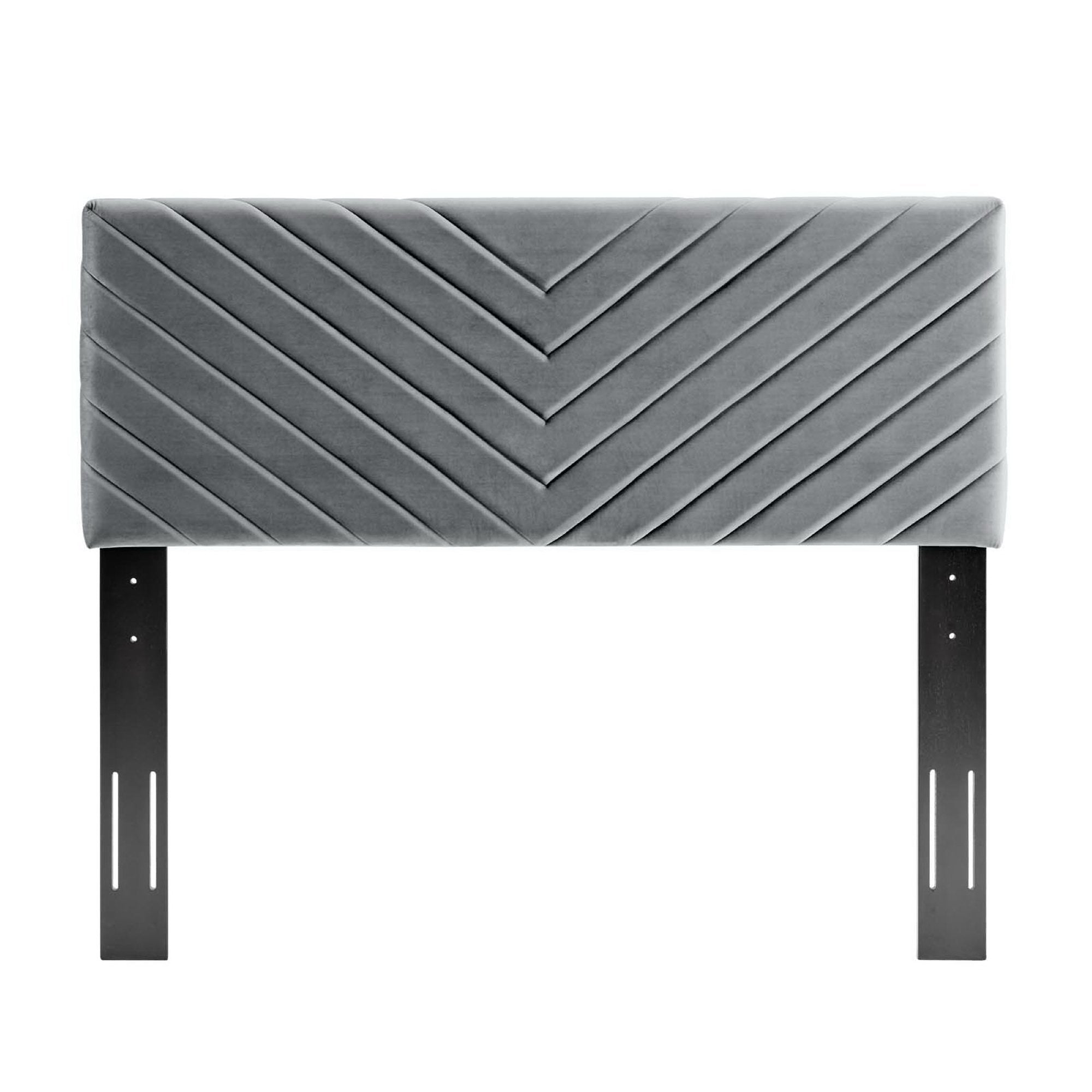 Alyson Angular Channel Tufted Performance Velvet Headboard - White
