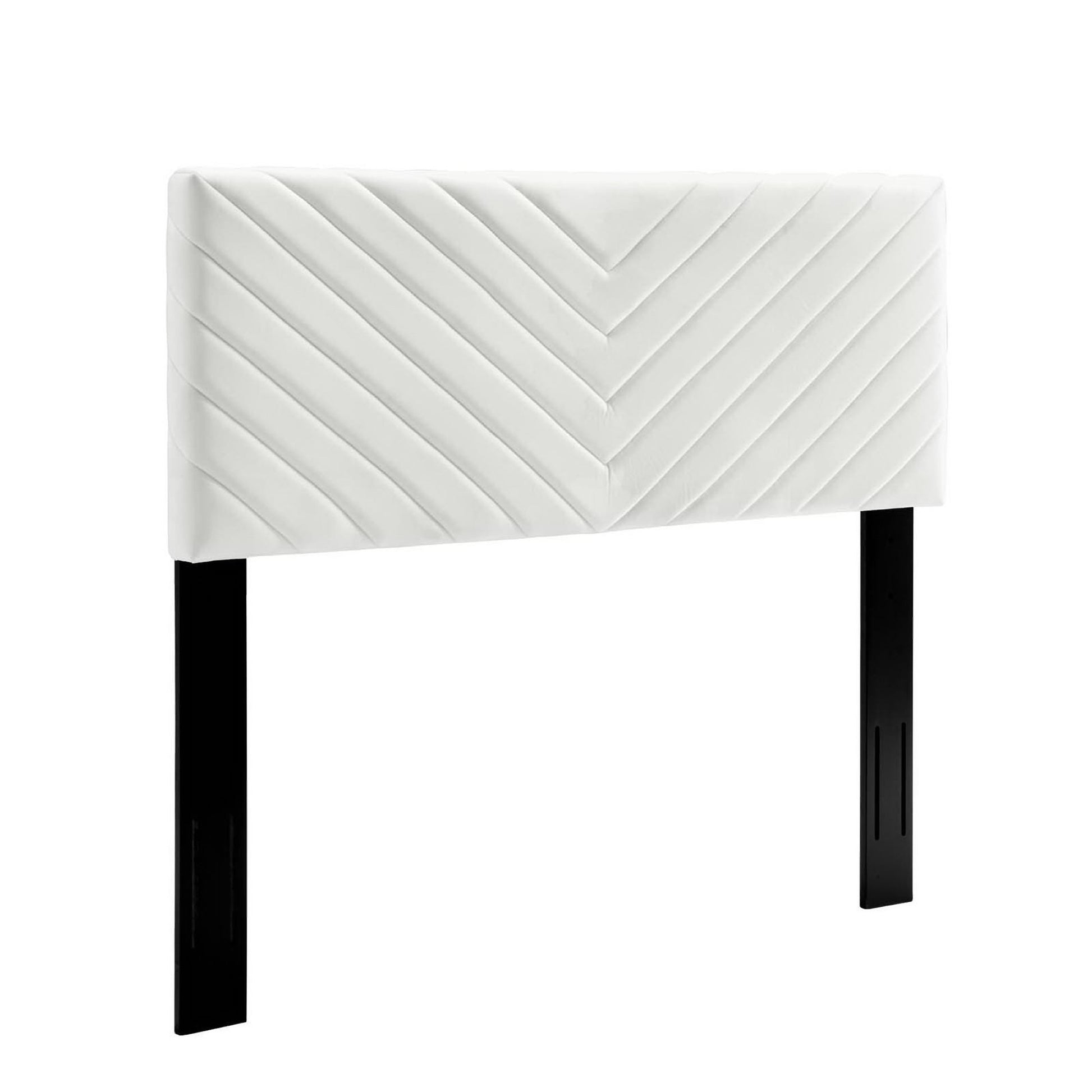 Roxanne Performance Velvet Platform Bed With Black Wood Legs