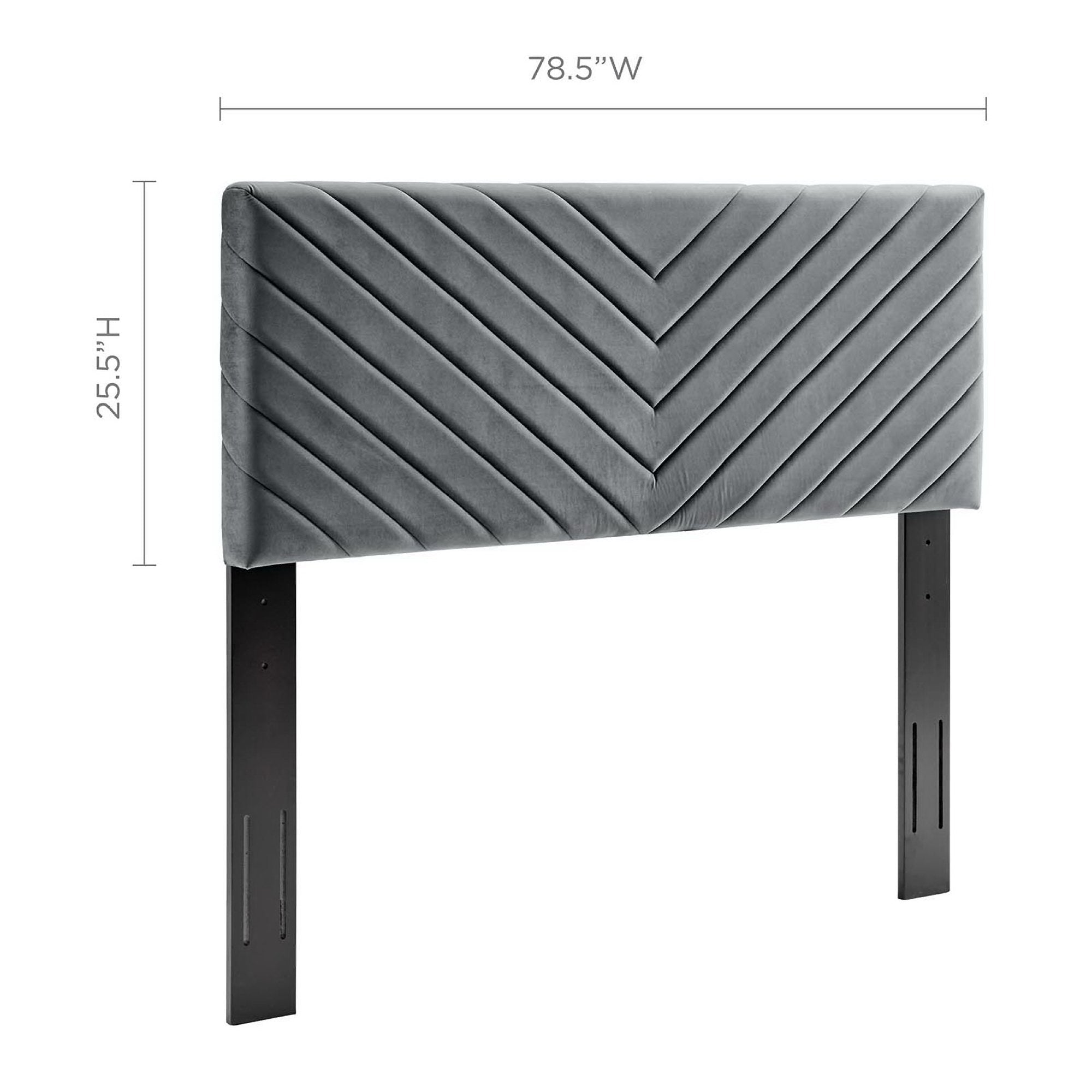 Alyson Angular Channel Tufted Performance Velvet King / California King Headboard - White
