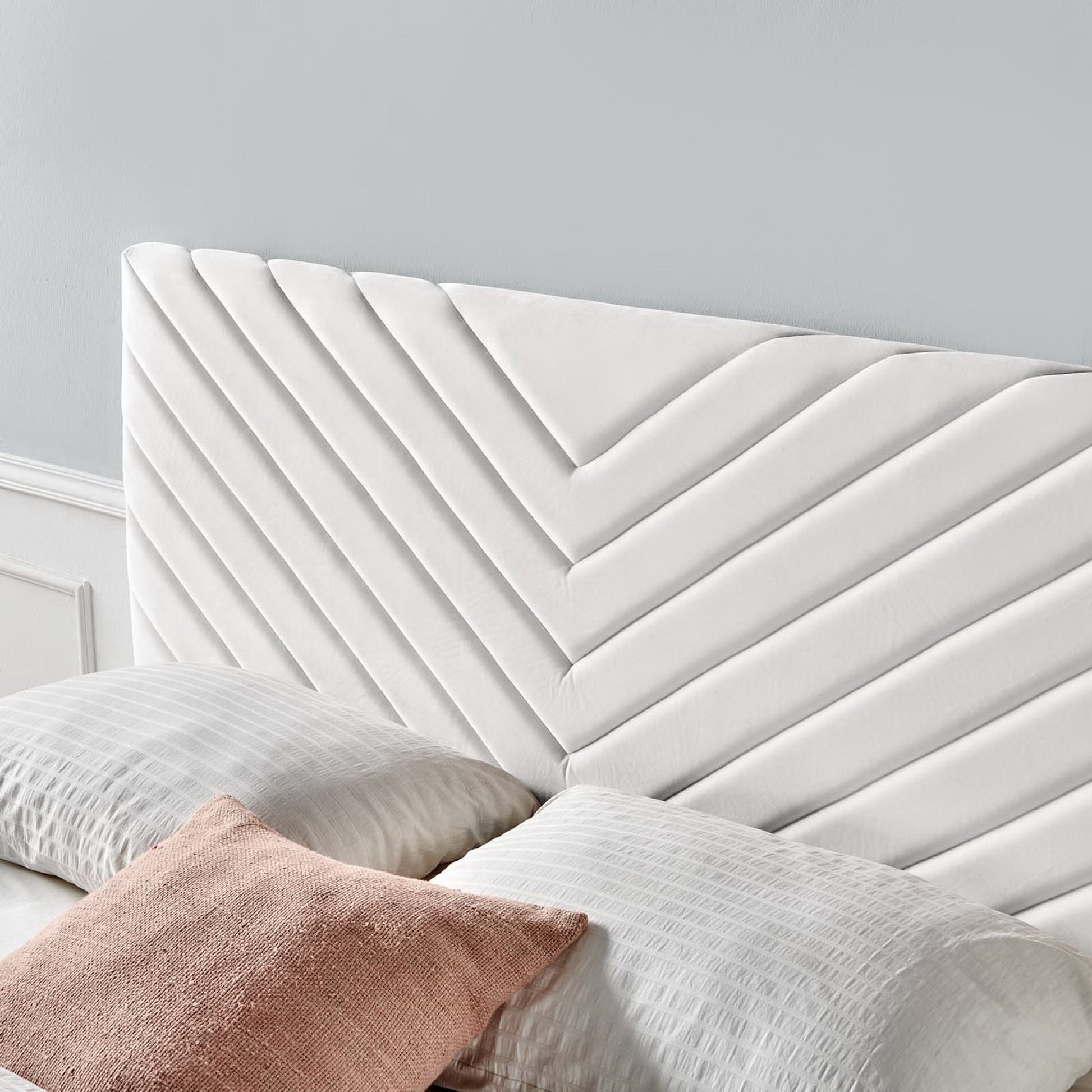 Alyson Angular Channel Tufted Performance Velvet King / California King Headboard