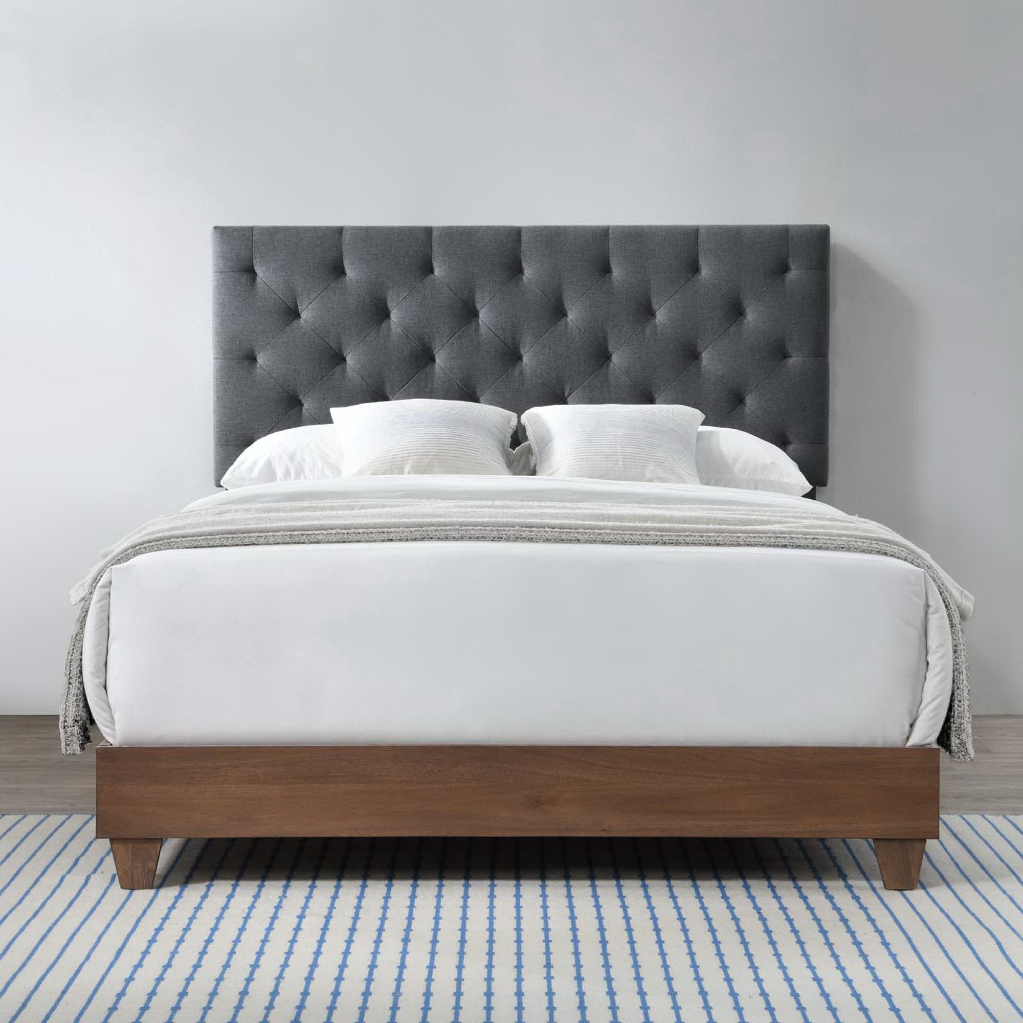 Rhiannon Diamond Tufted Upholstered Fabric Bed