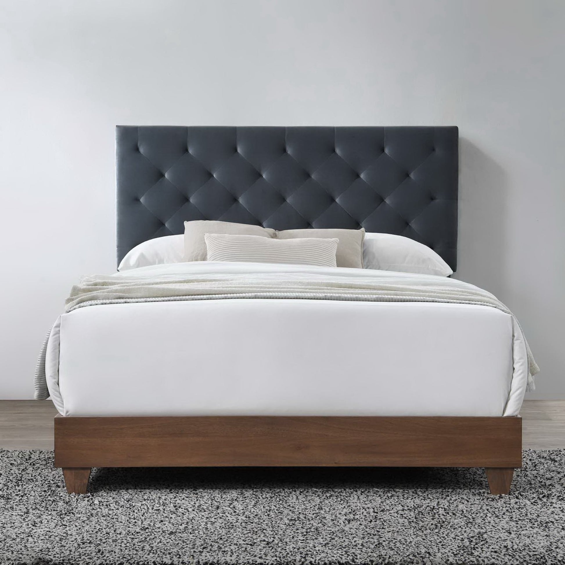 Rhiannon Diamond Tufted Upholstered Fabric Bed