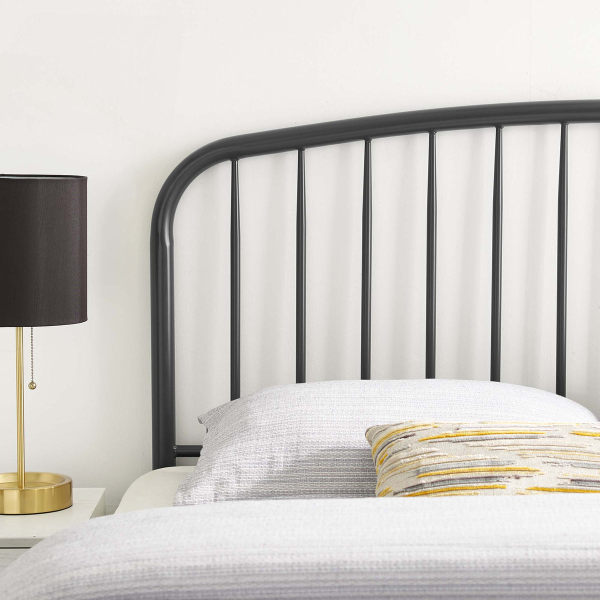 Nova Metal Twin Headboard - Gray
