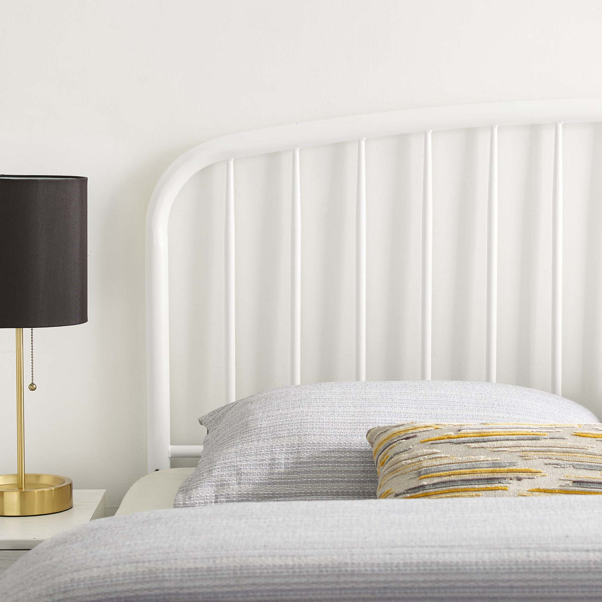 Nova Metal Twin Headboard - White