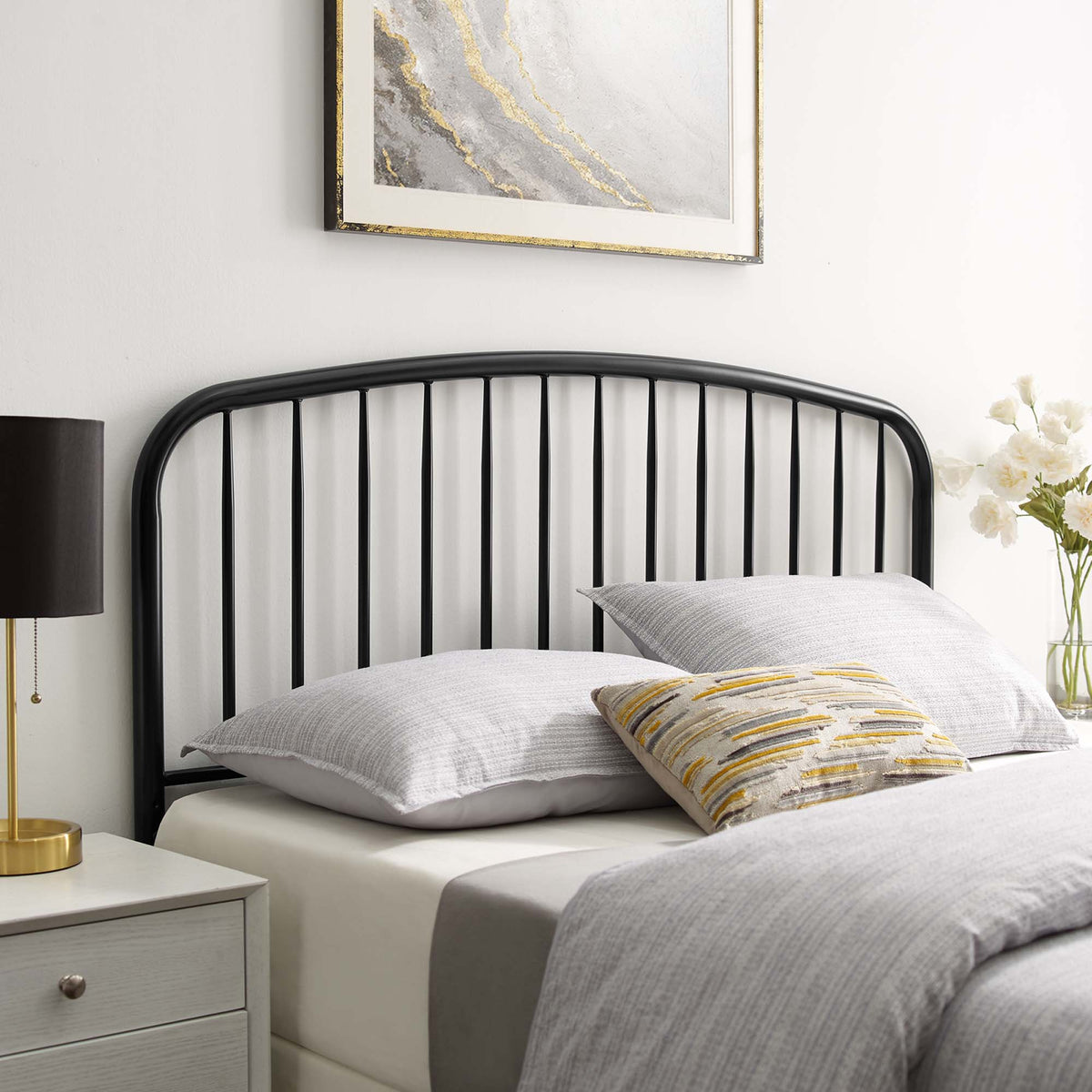 Nova Metal Full Headboard - Black