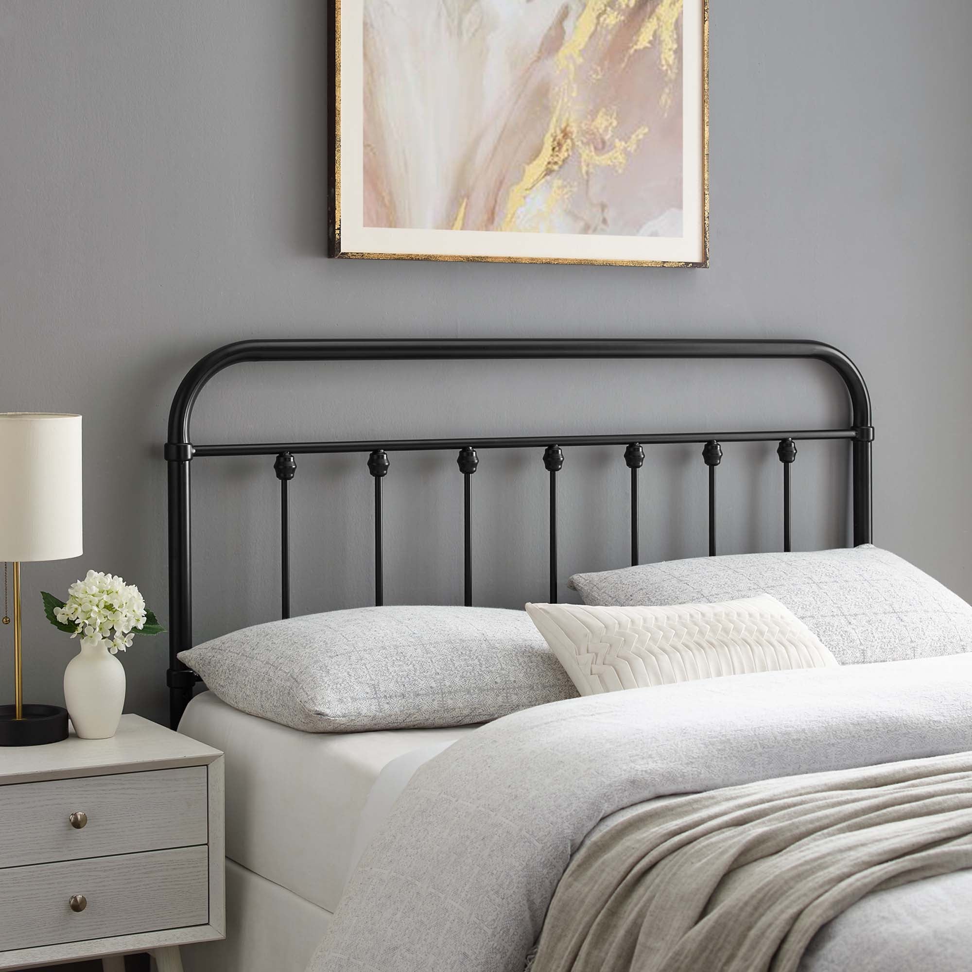 Sage Metal Full Headboard - White