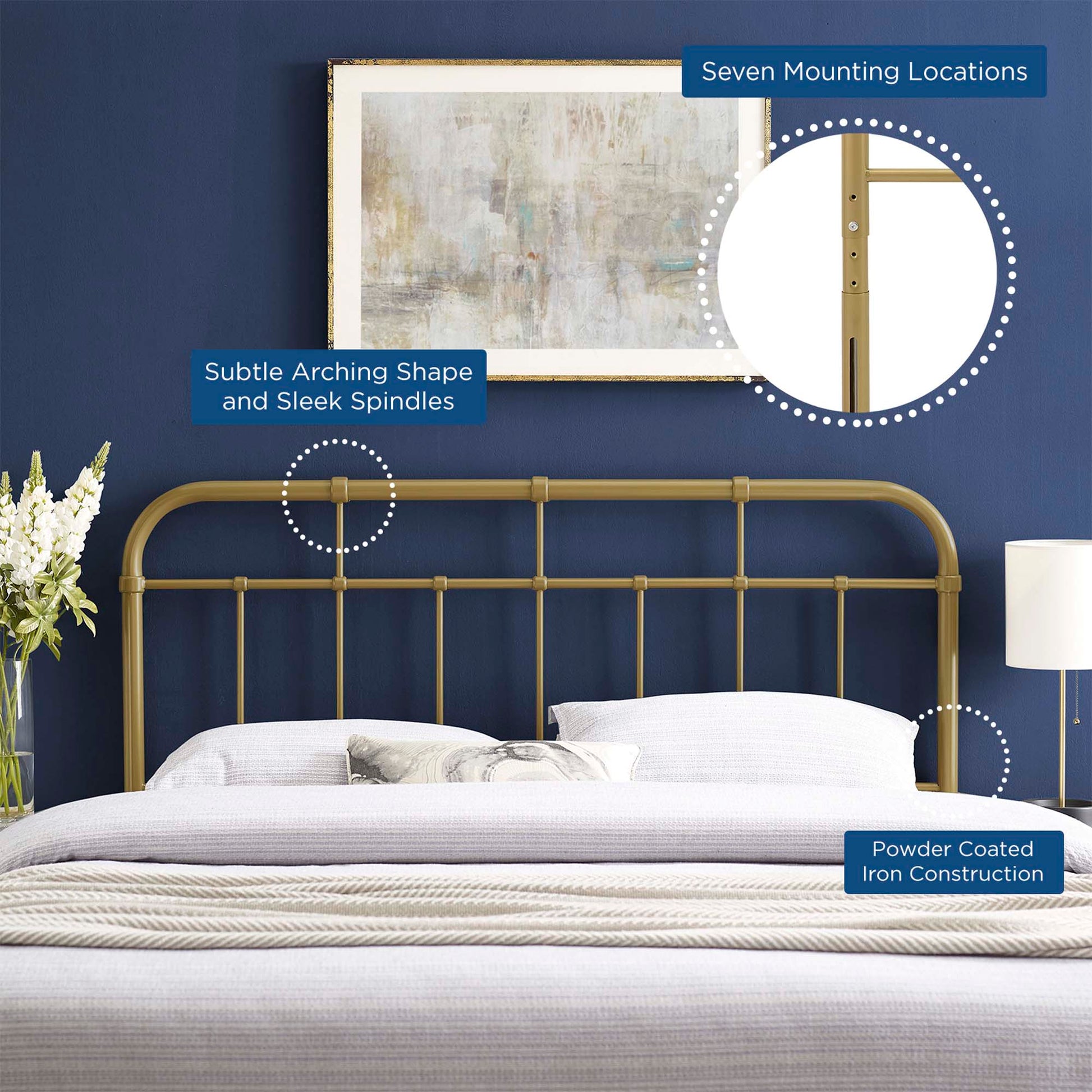 Alessia Metal King Headboard